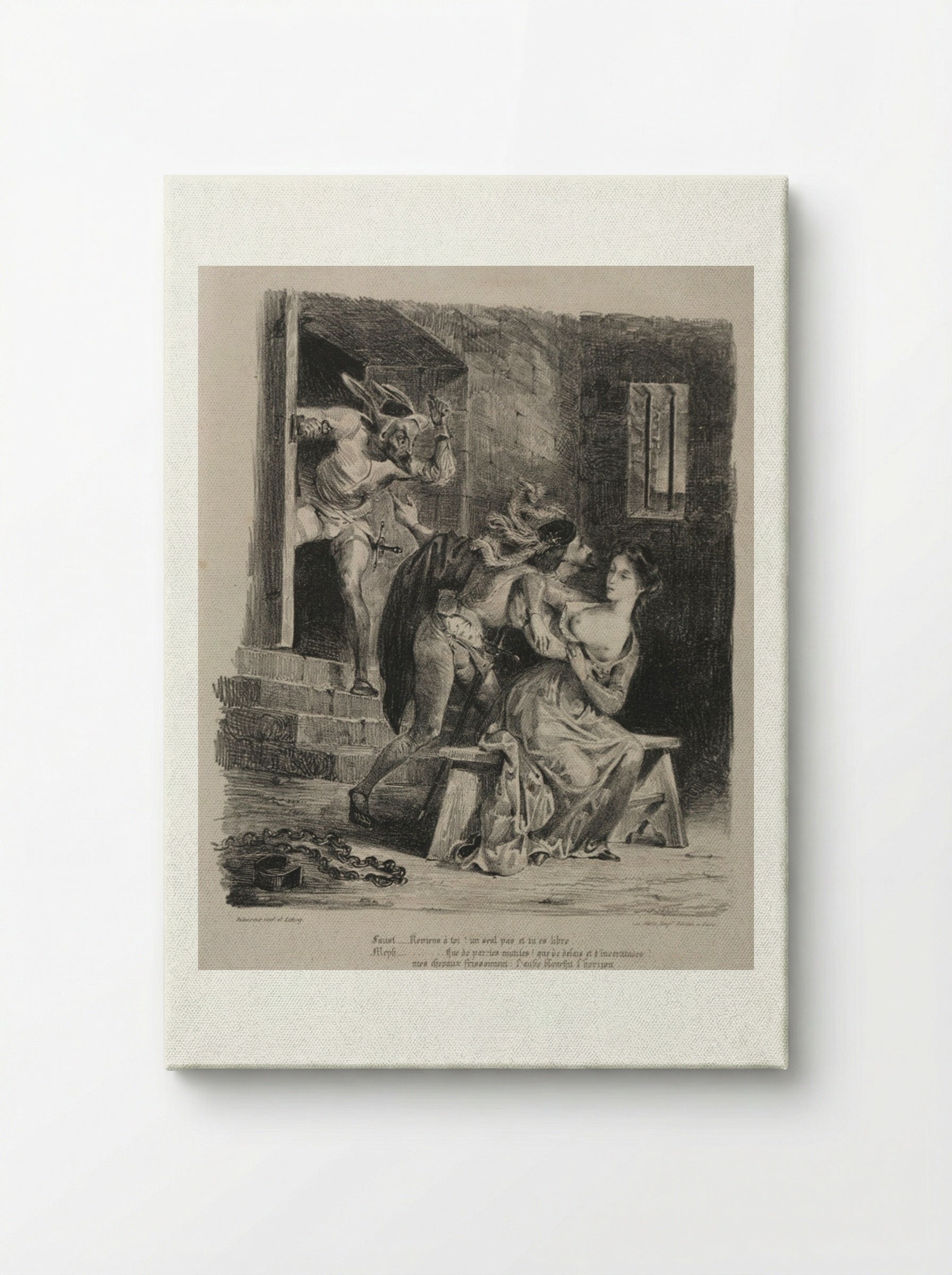 Faust in the Prison of Marguerite - Eugène Delacroix - Canvas