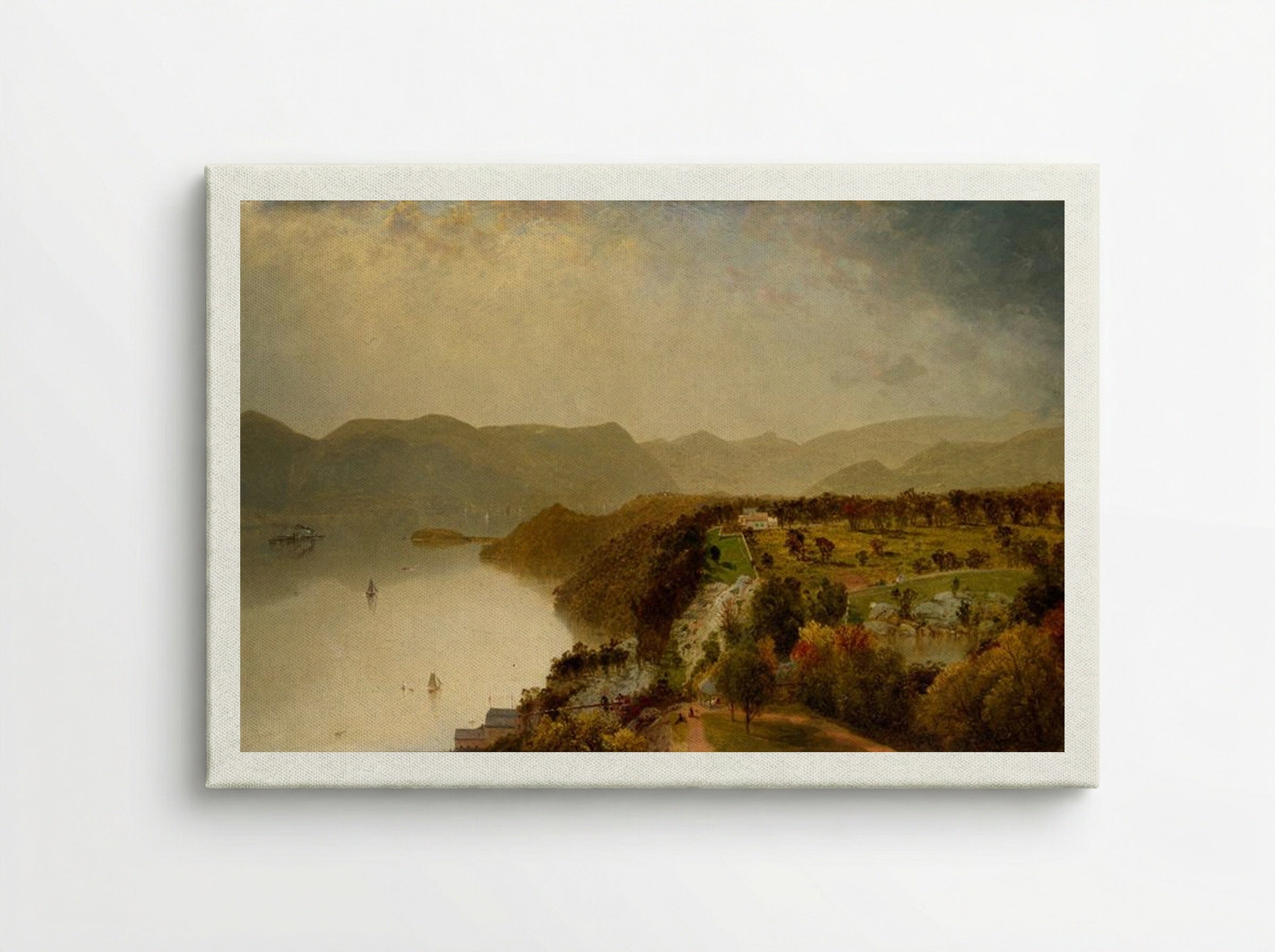 View from Cozzen's Hotel near West Point, N.Y. - John Frederick Kensett - Canvas
