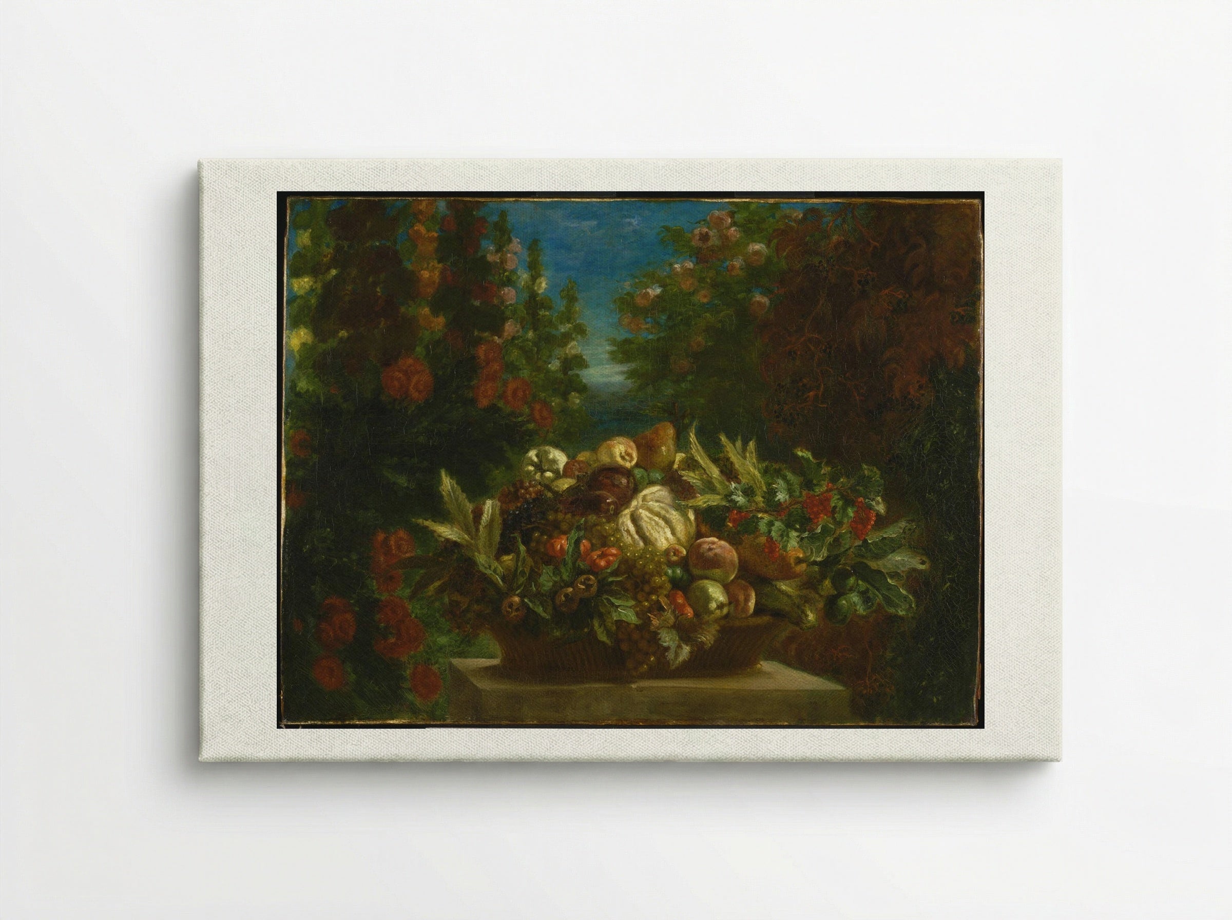 Basket of Flowers - Eugène Delacroix - Canvas