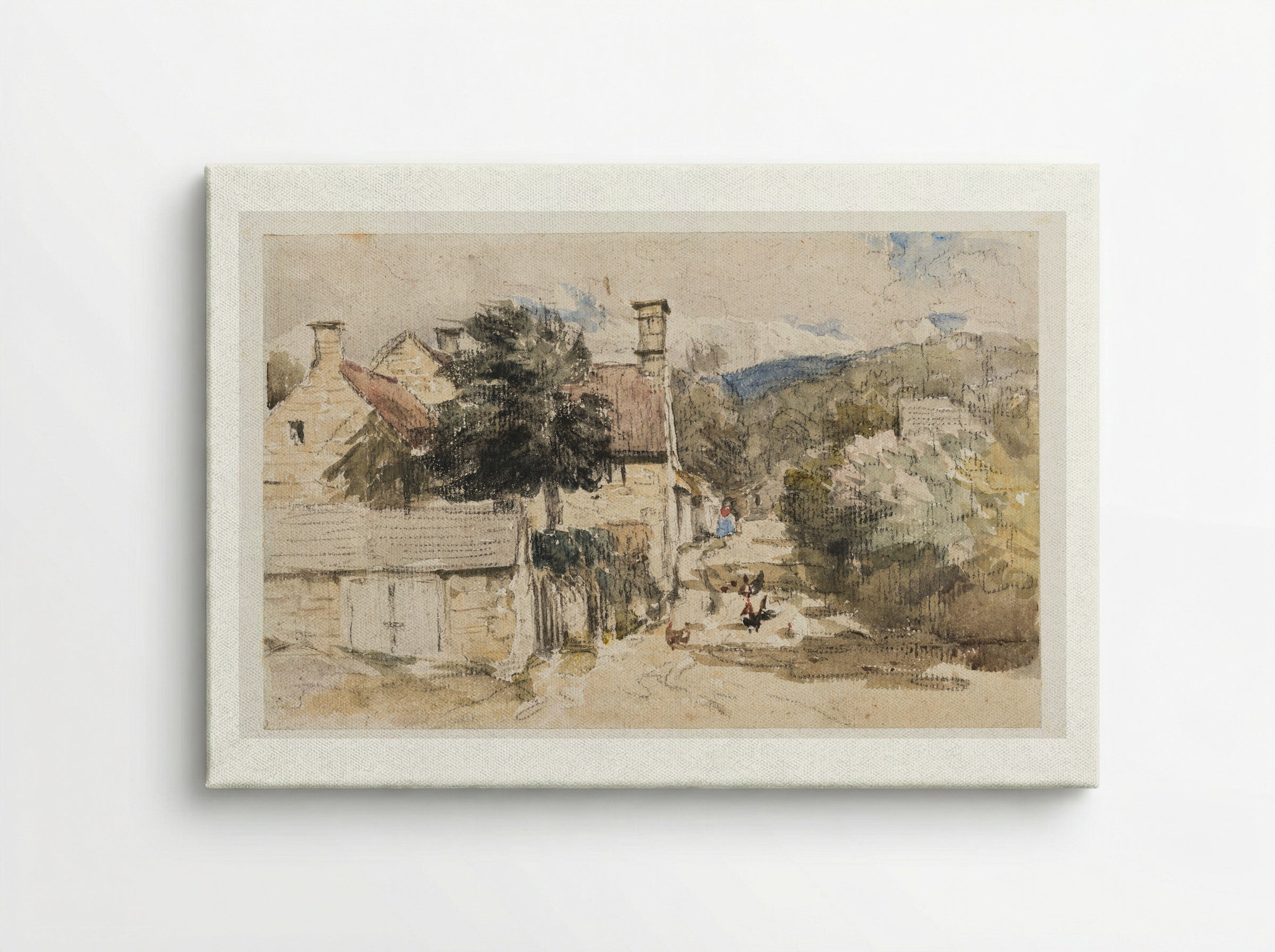 A Village Street in Wales - David Cox - Canvas