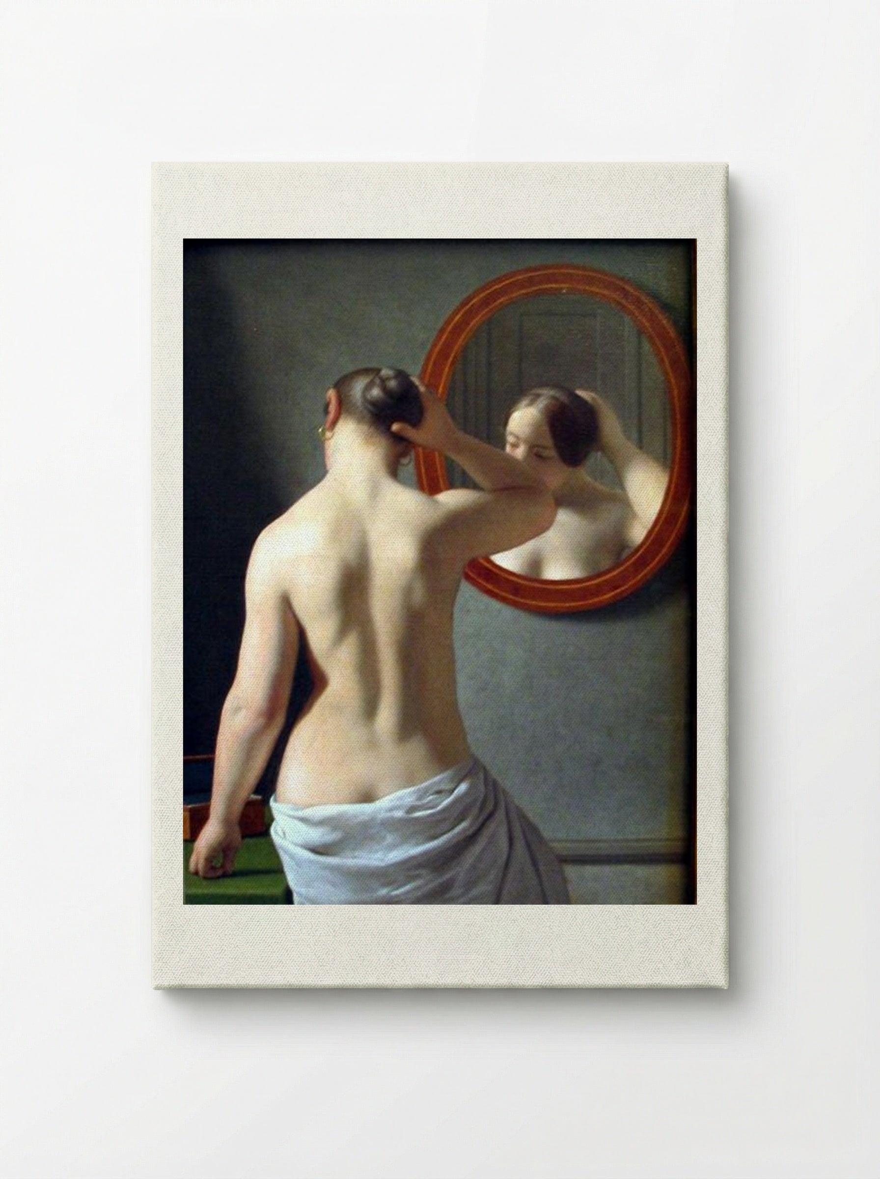 Woman Standing in Front of a Mirror - Christoffer Wilhelm Eckersberg - Canvas