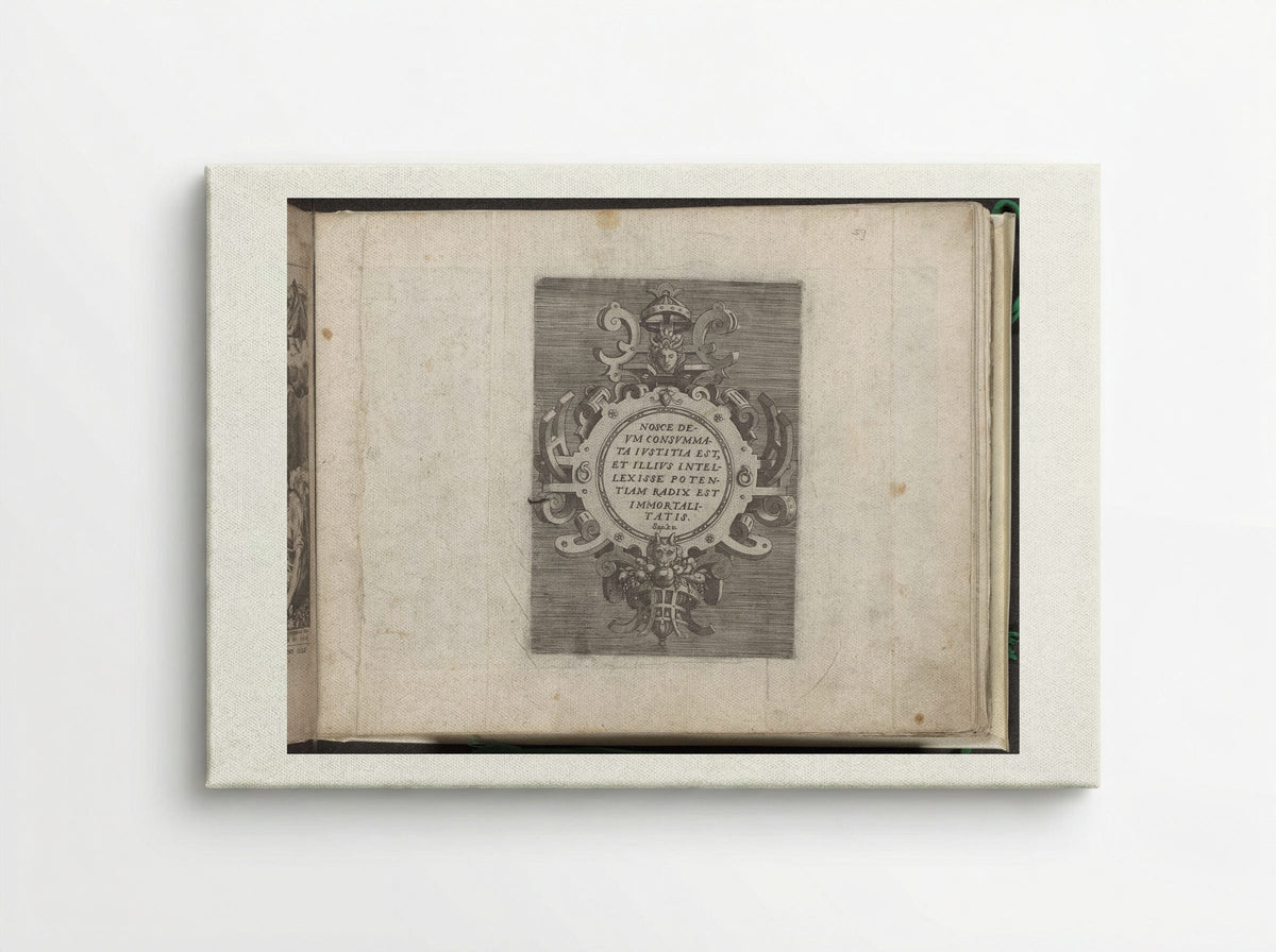 Cartouche with Text from the Book of Wisdom - Gerard de Jode - Canvas