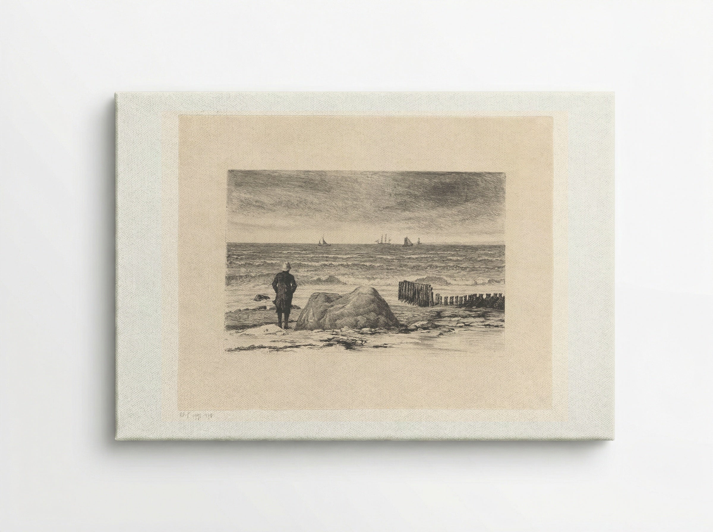 Kustwachter, uitkijkend over woelig water - Carl Bloch - Canvas