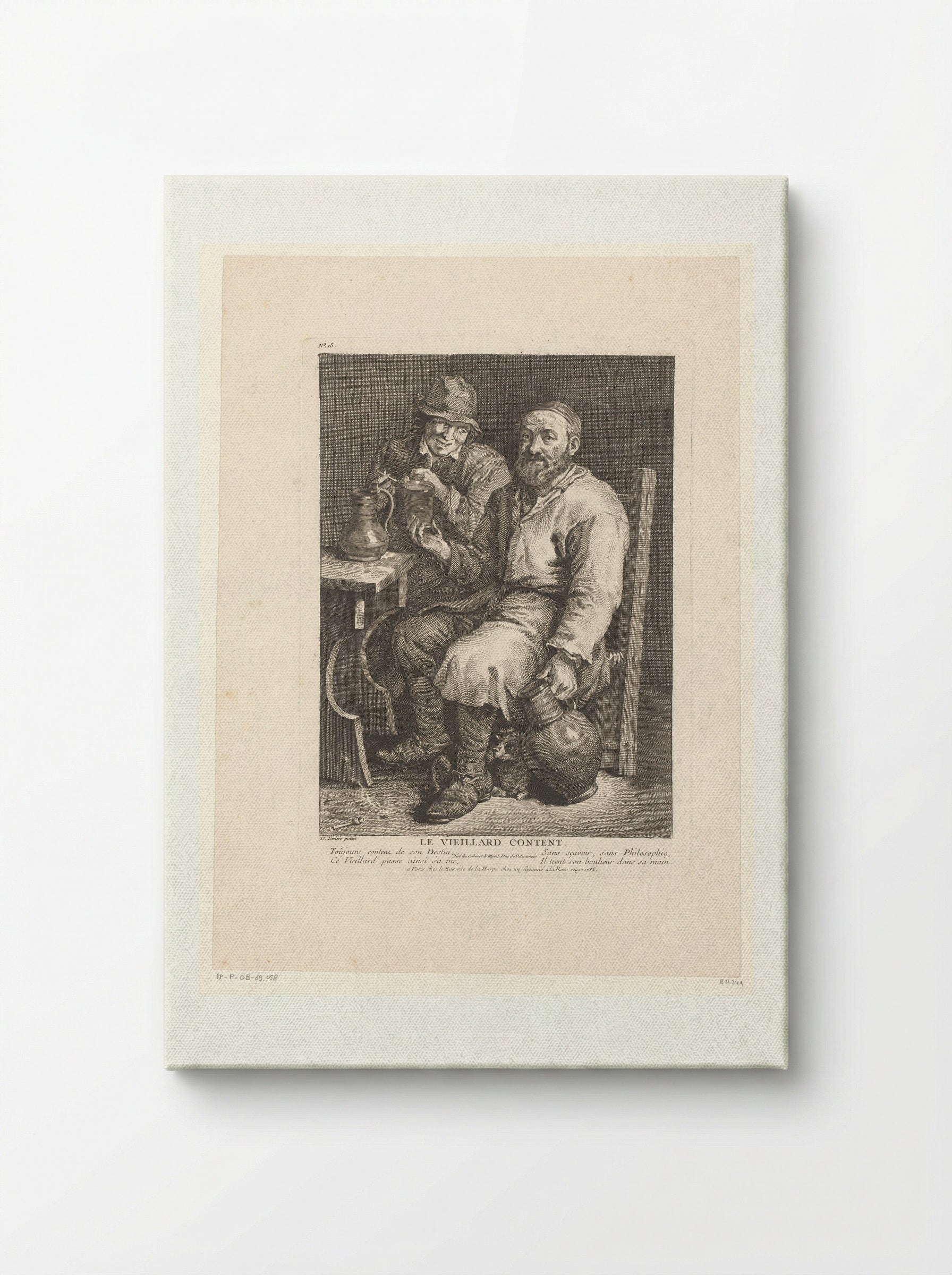 Le Vieillard Content - Jacques-Philippe Le Bas - Canvas