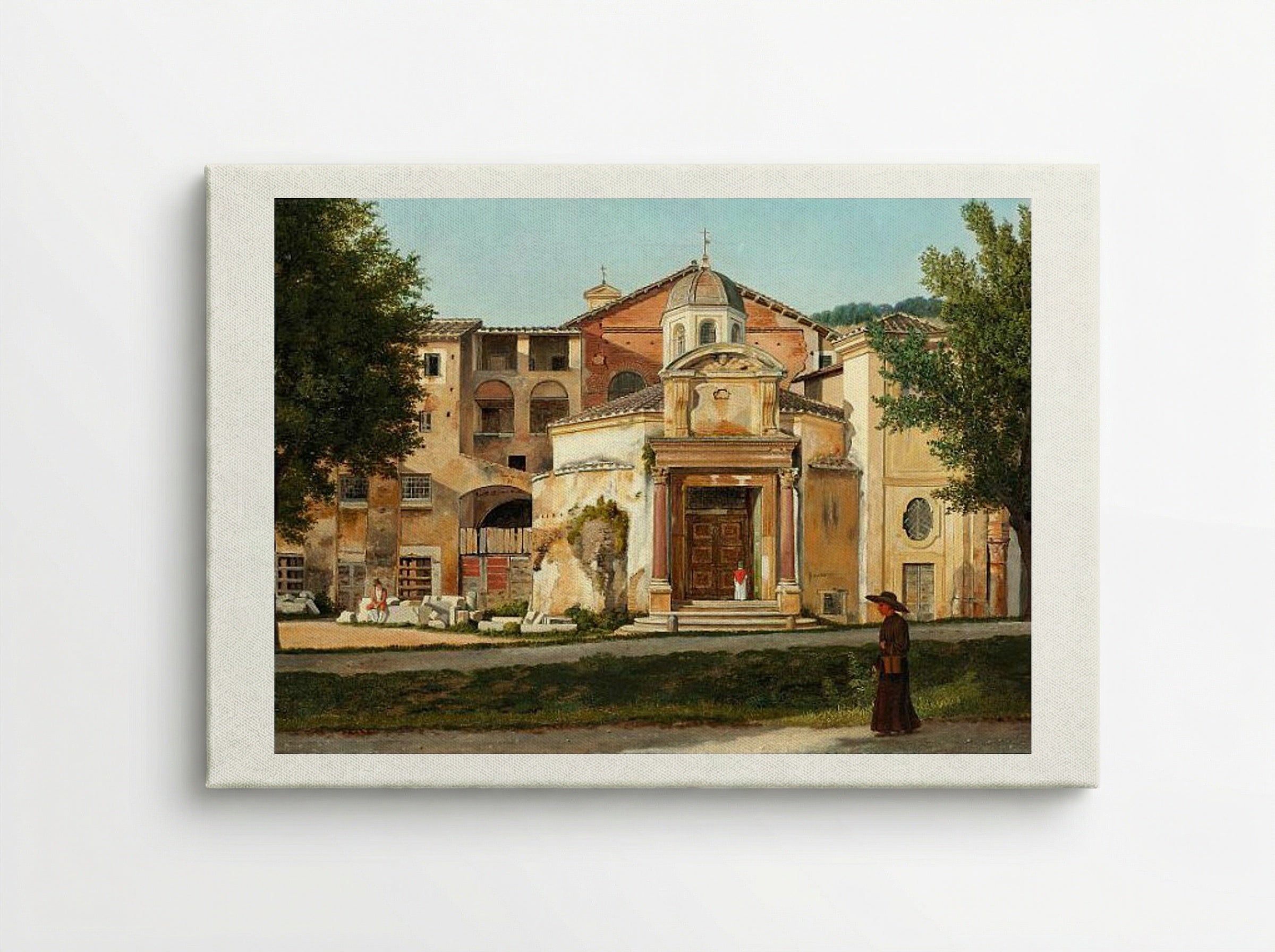 A Section of the Via Sacra, Rome (The Church of Saints Cosmas and Damian) - Christoffer Wilhelm Eckersberg - Canvas