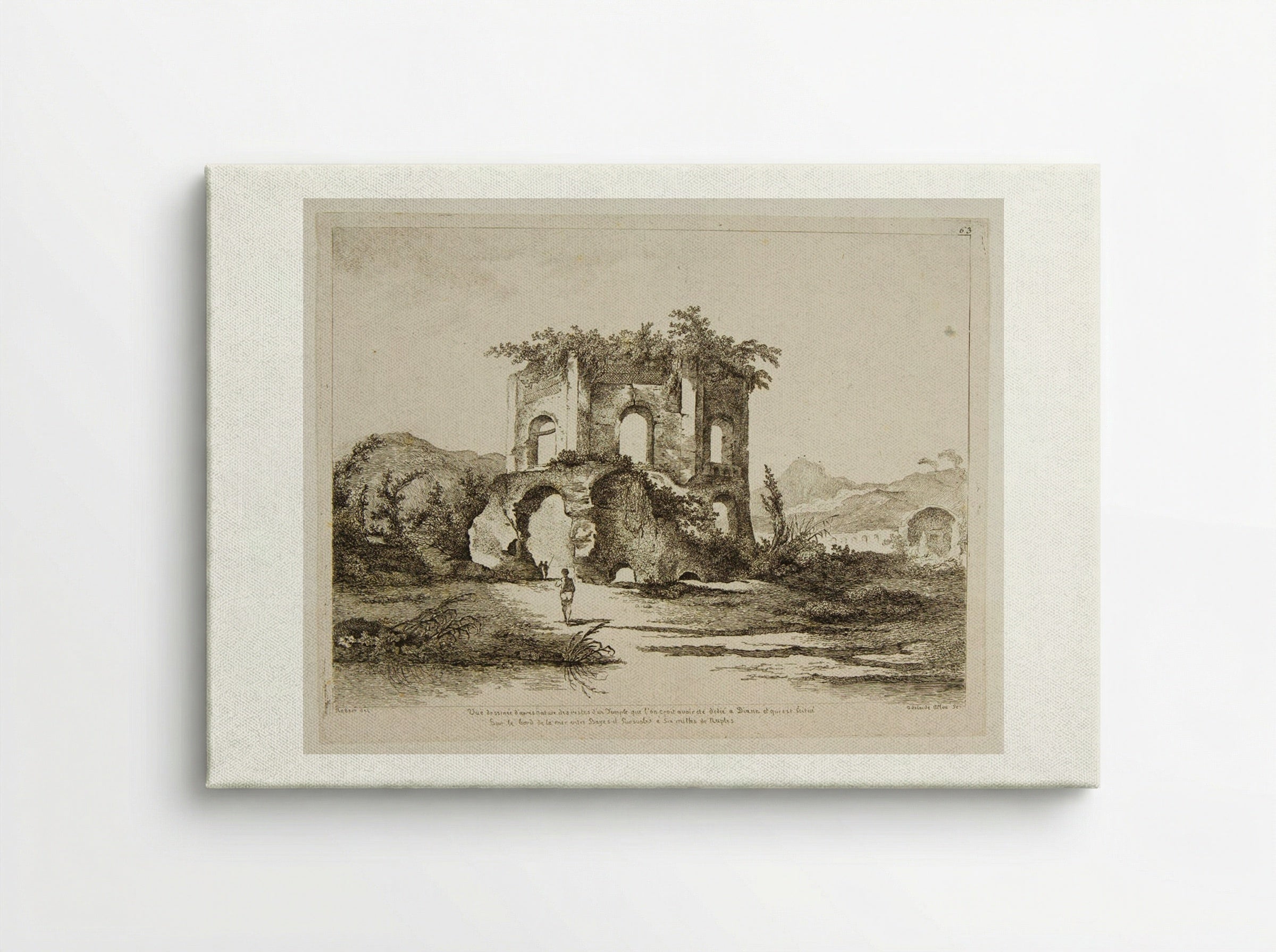 Ruins of a Temple on the Shore near Naples - Adélaide Allou - Canvas