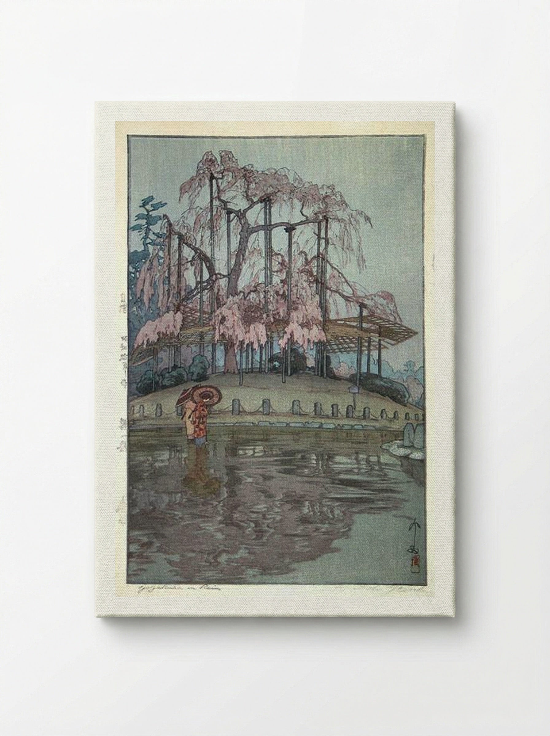 Yozakura in Rain - Hiroshi Yoshida - Canvas