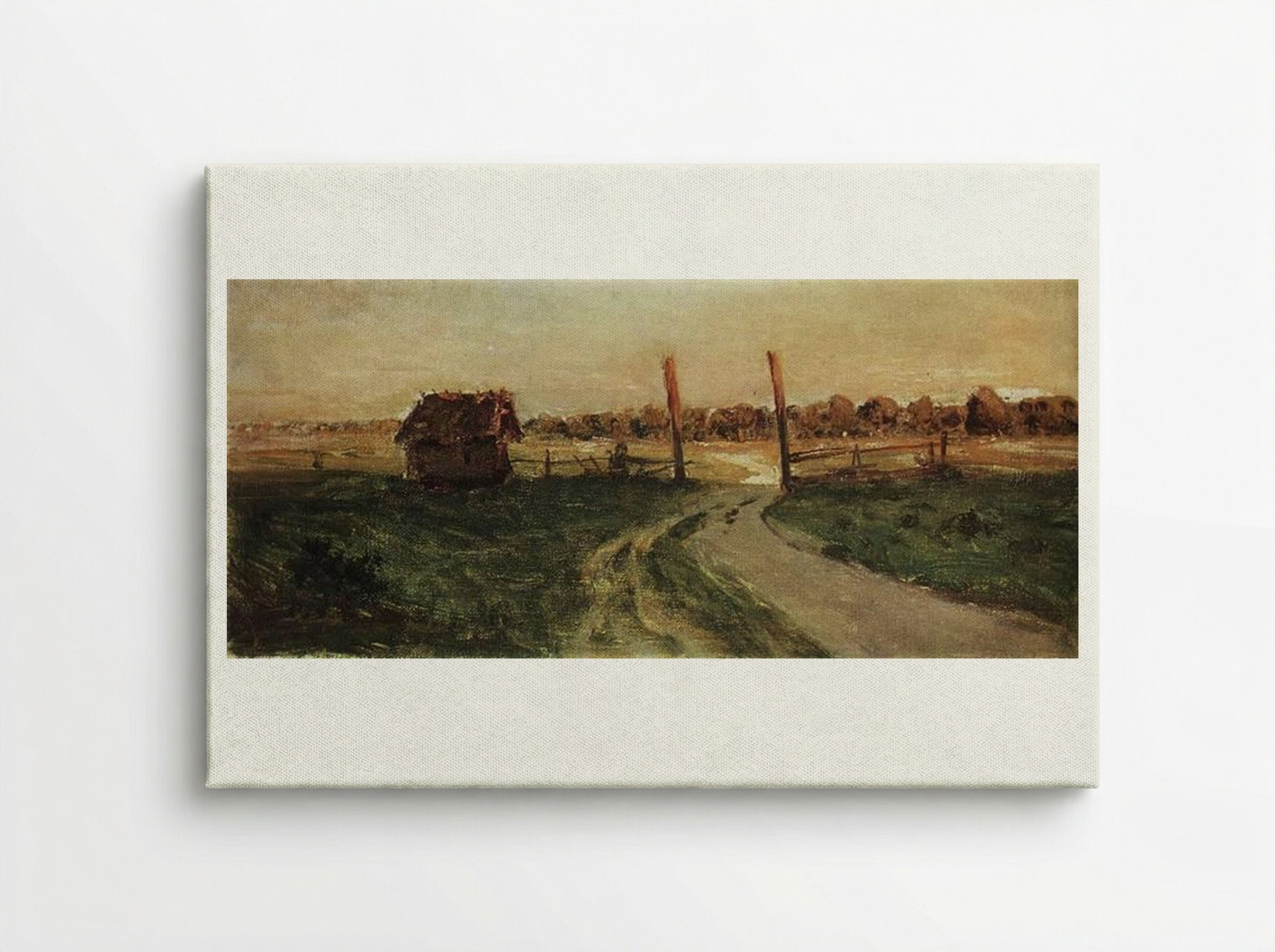 Landscape with an isba - Isaac Levitan - Canvas
