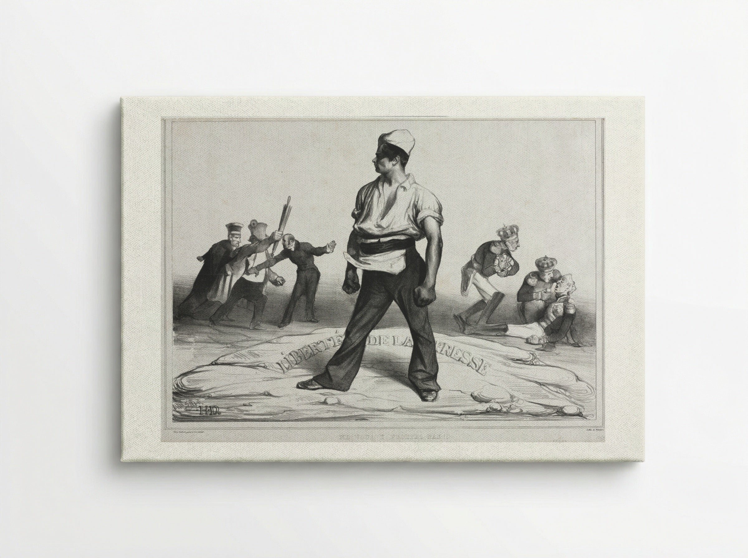 Ne vous y frottez pas! - Honoré Daumier - Canvas
