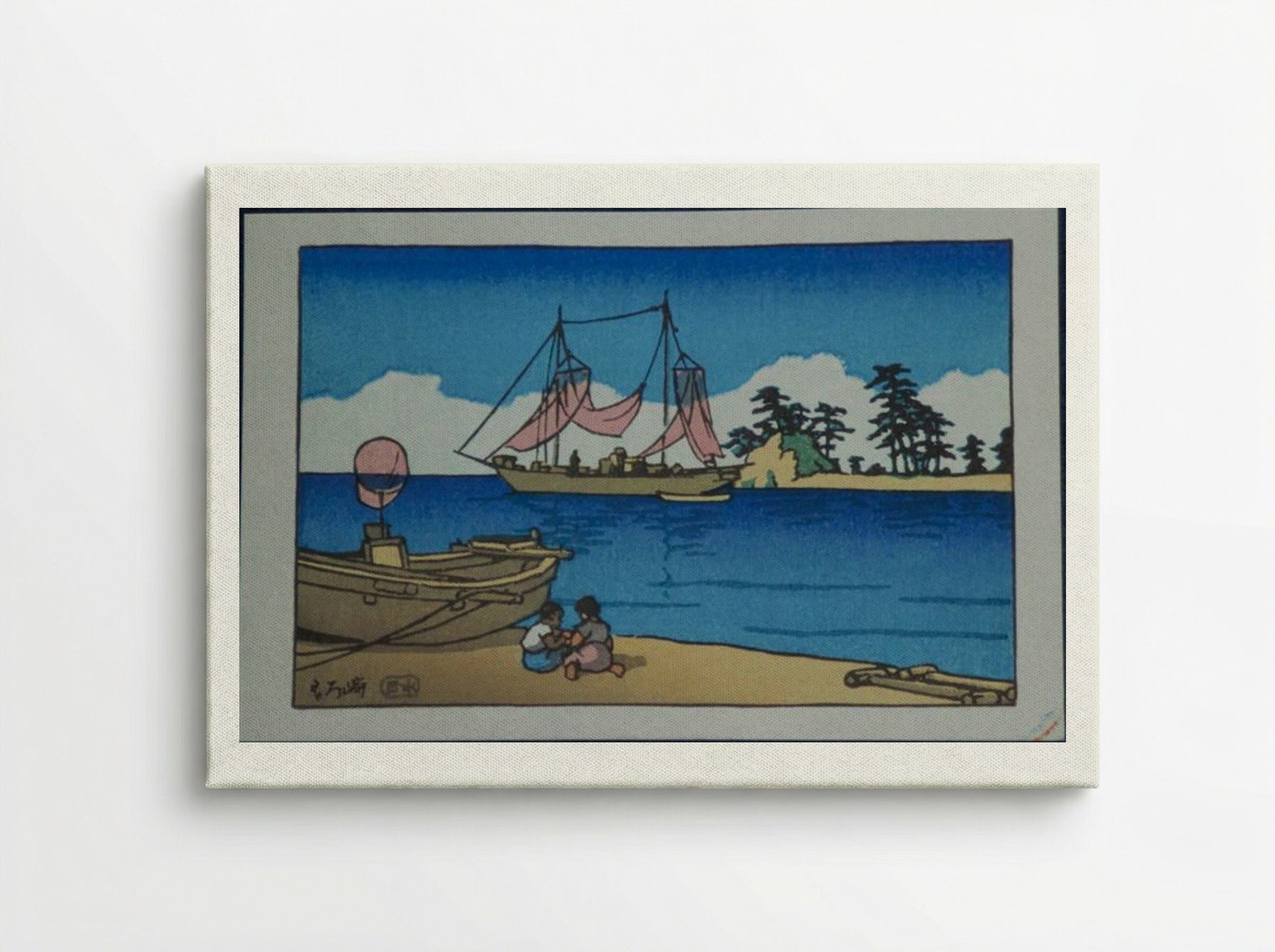 Children at the Seaside - Hasui Kawase - Canvas