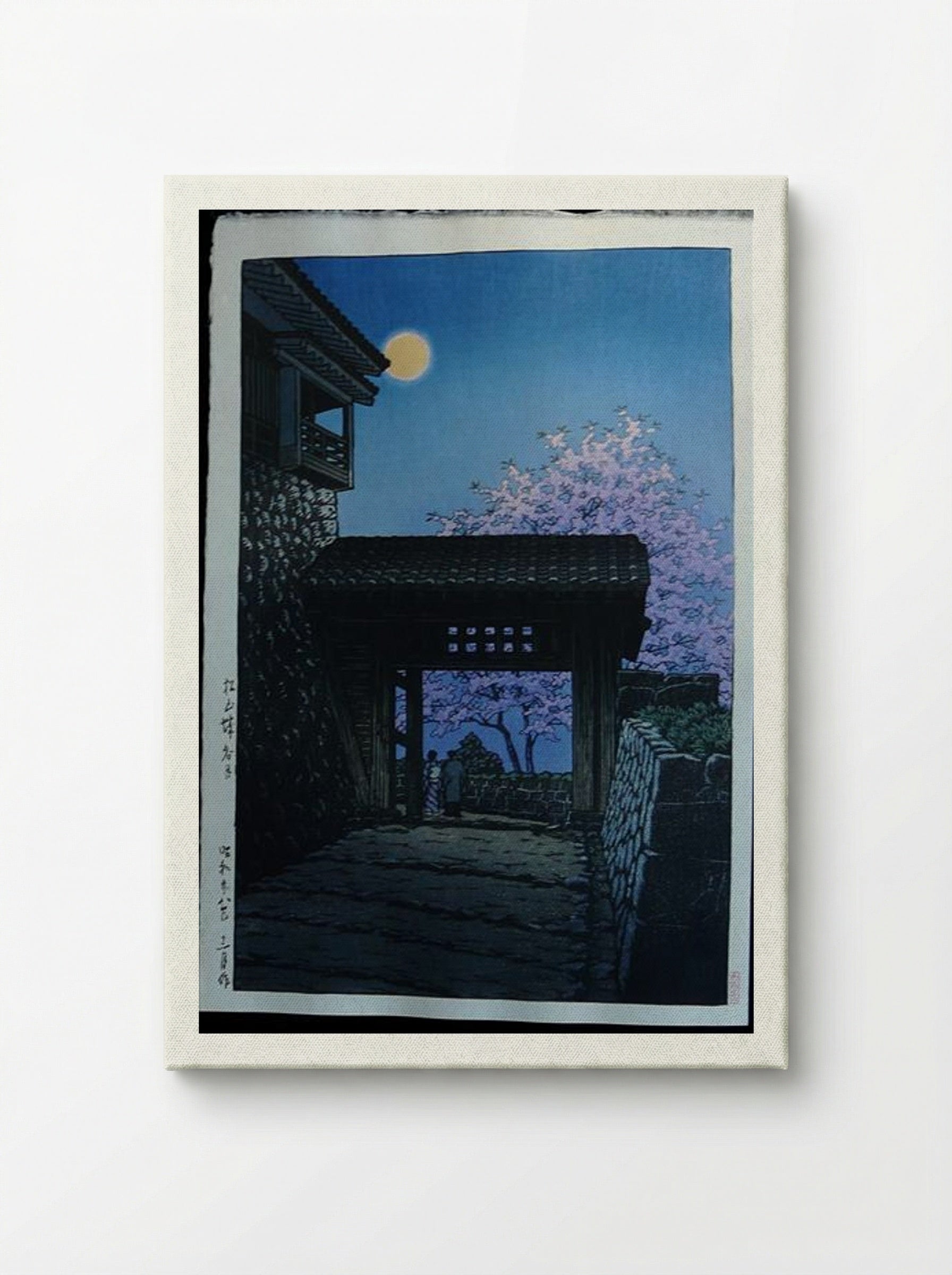 Full Moon and Cherry Blossom at Matsuyama Castle - Hasui Kawase - Canvas