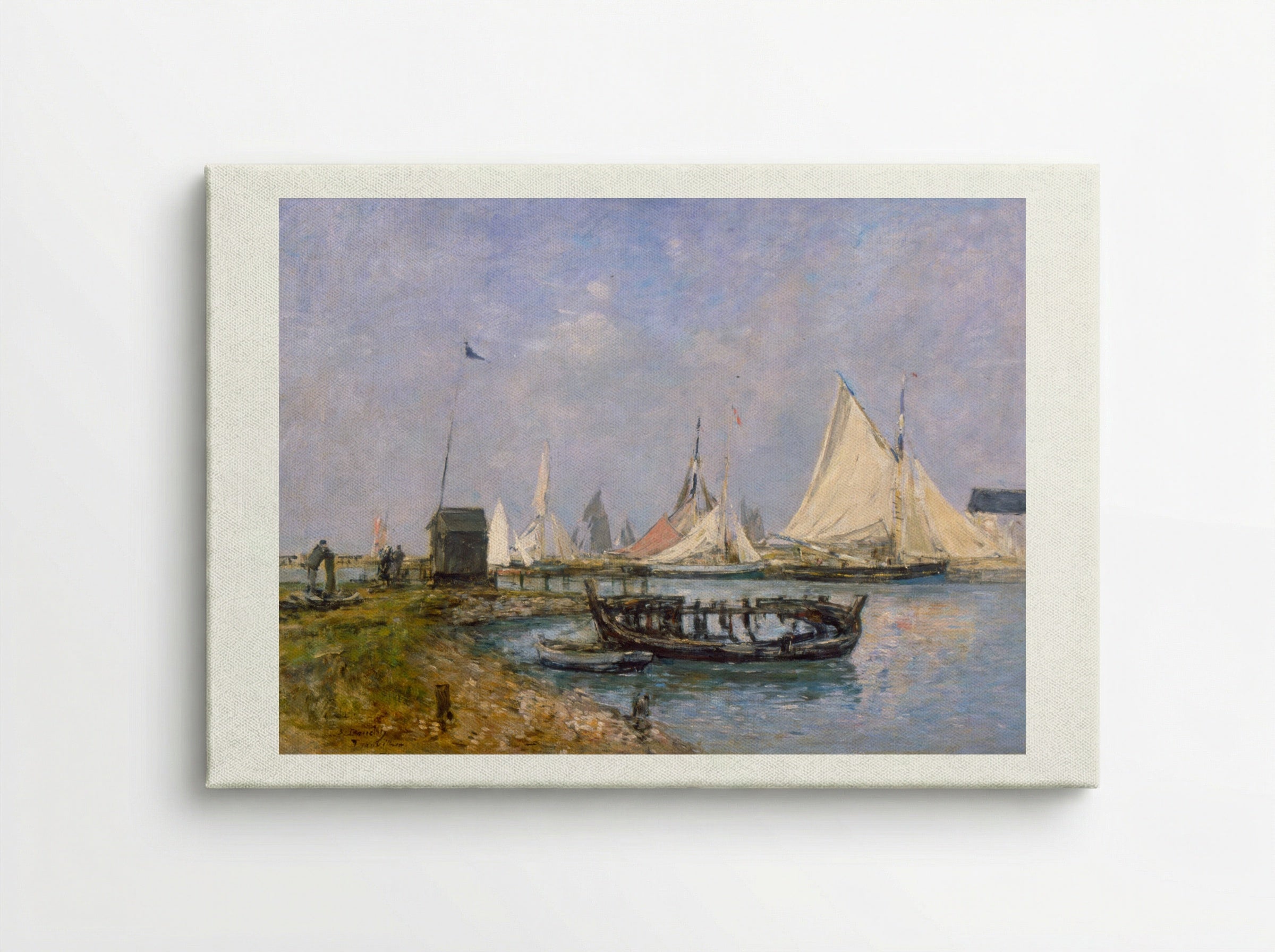 Entrance to the Port of Trouville - Eugène Boudin - Canvas