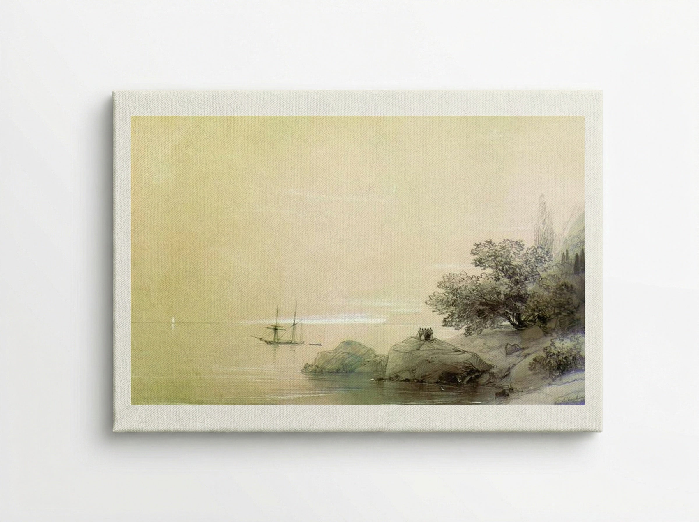 Sea against a rocky shore - Ivan Aivazovsky - Canvas