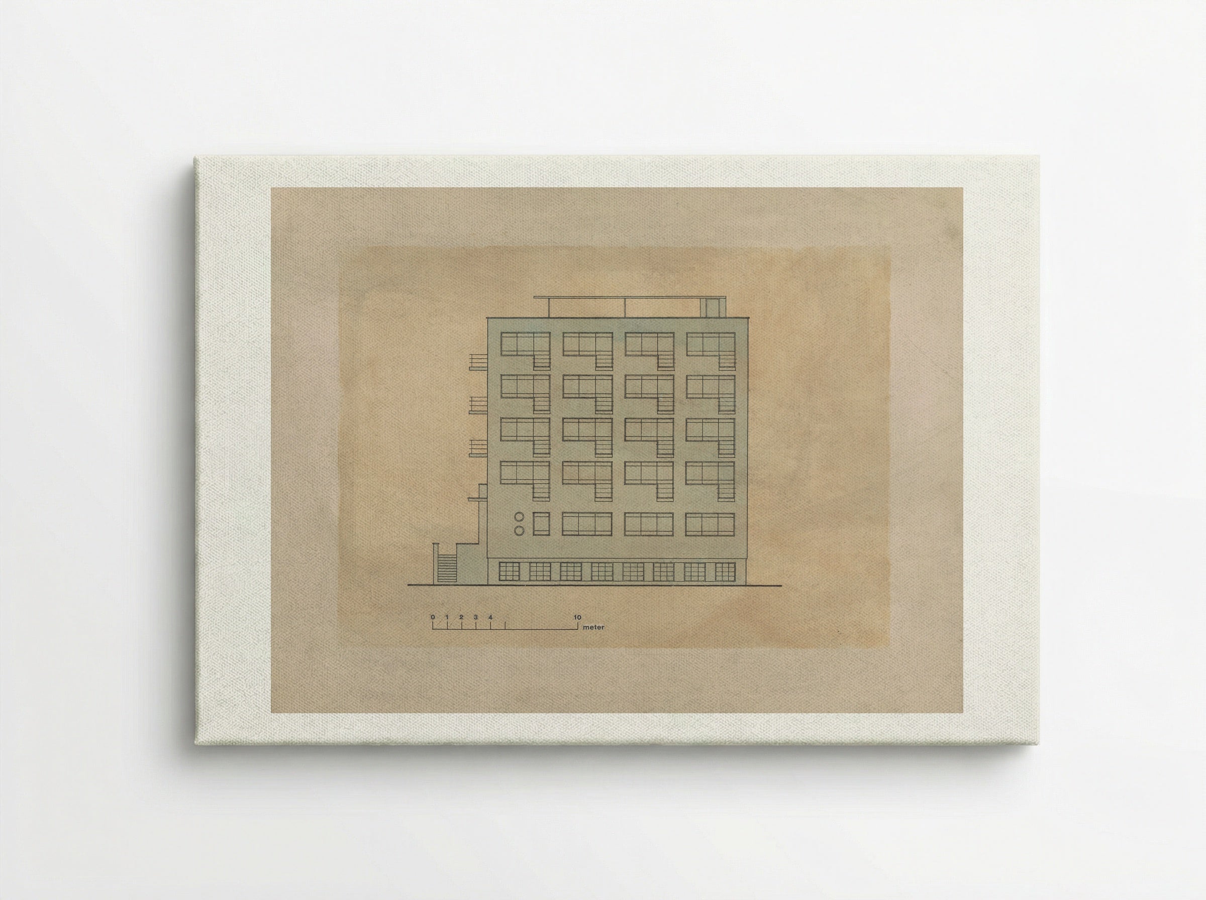 Bauhaus Building, Dessau: Studio Wing Elevation - Walter Gropius - Canvas