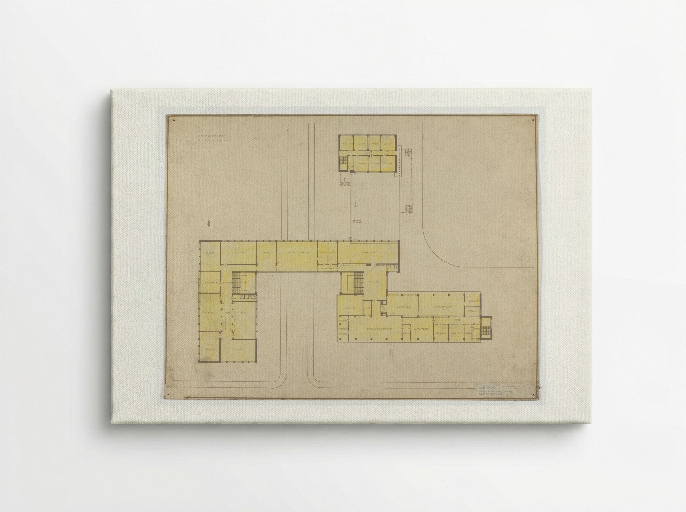 Bauhaus Building, Dessau: Second Floor Plan - Walter Gropius - Canvas