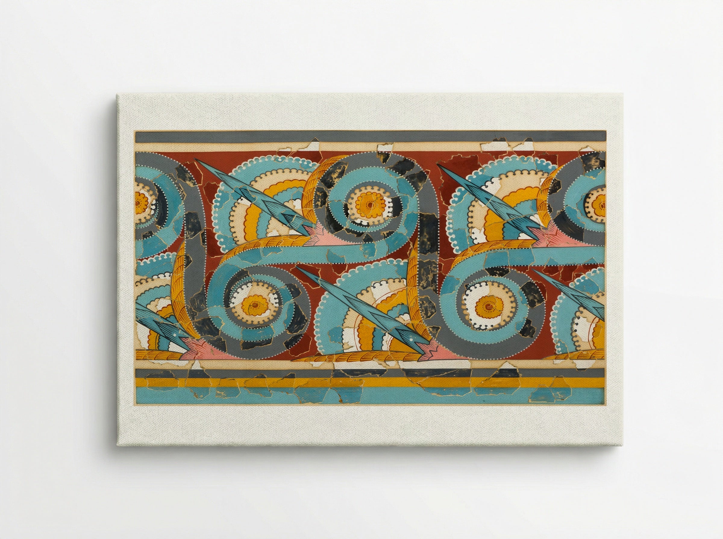 Ornamental Frieze (after a wall painting from the Palace of Tiryns, Argolis) - Fine Art Print - Canvas