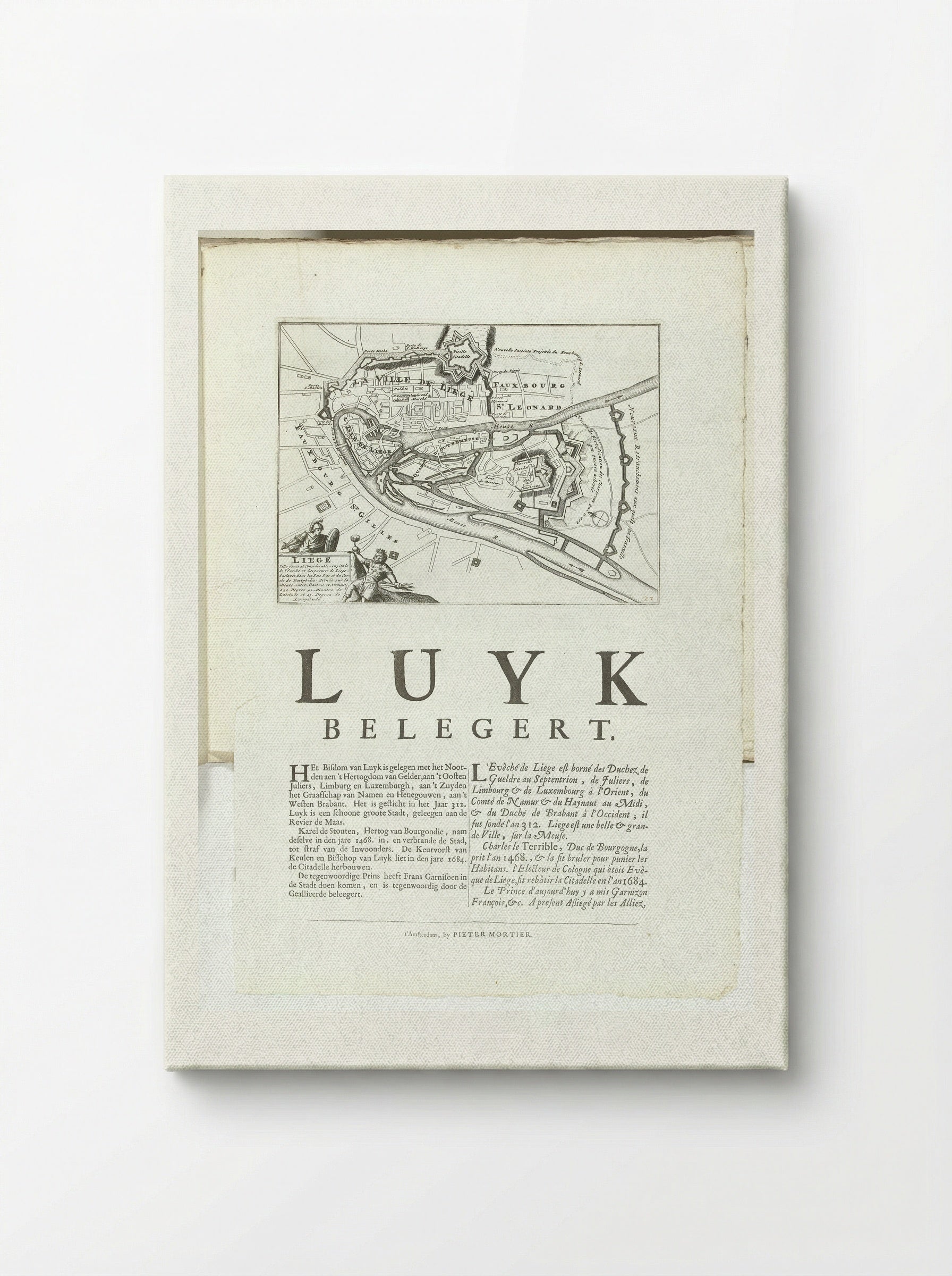 Plattegrond van Luik - Unknown Artist - Canvas