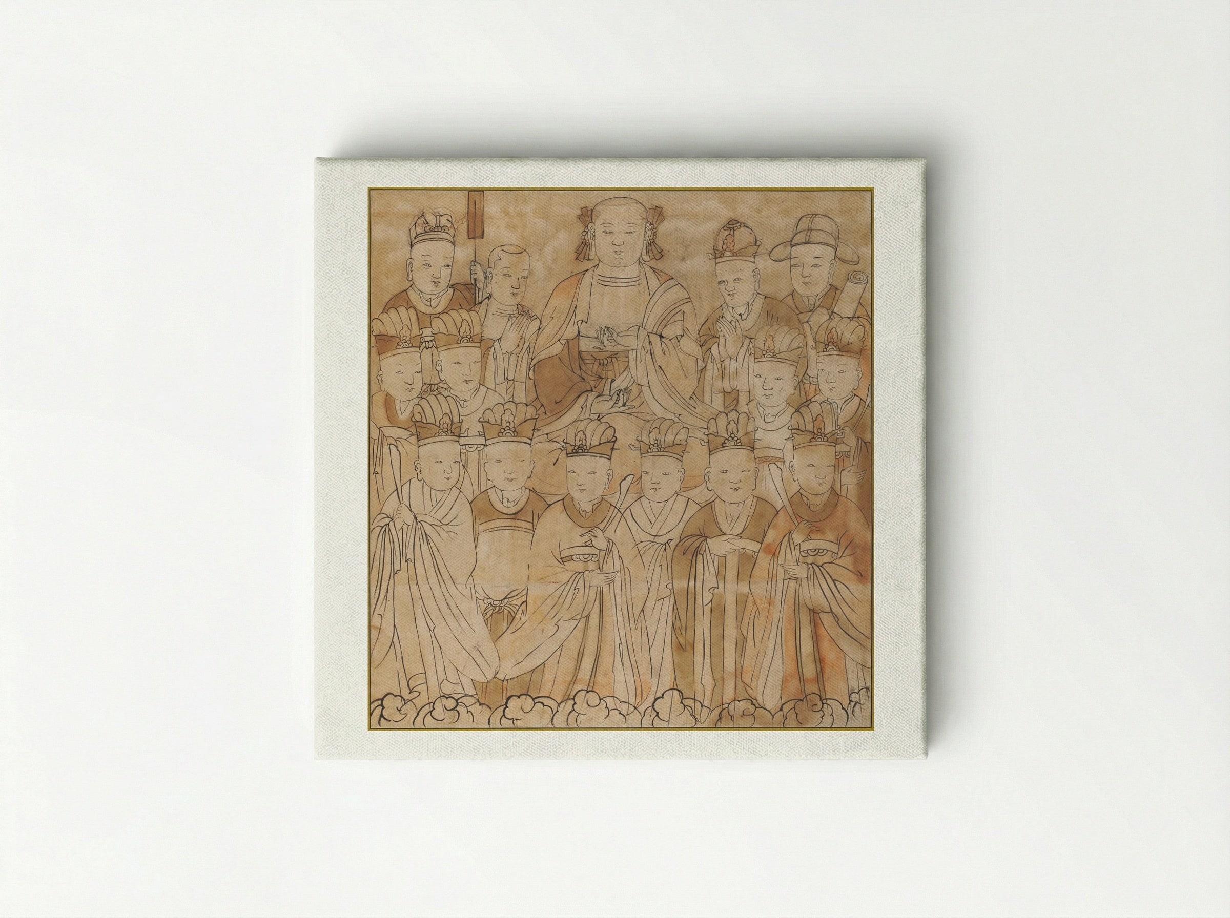 Seated Chijang Posal Flanked by the Ten Kings of Hell, Monk Tomyŏng, and Three Officials - Unknown Artist - Canvas