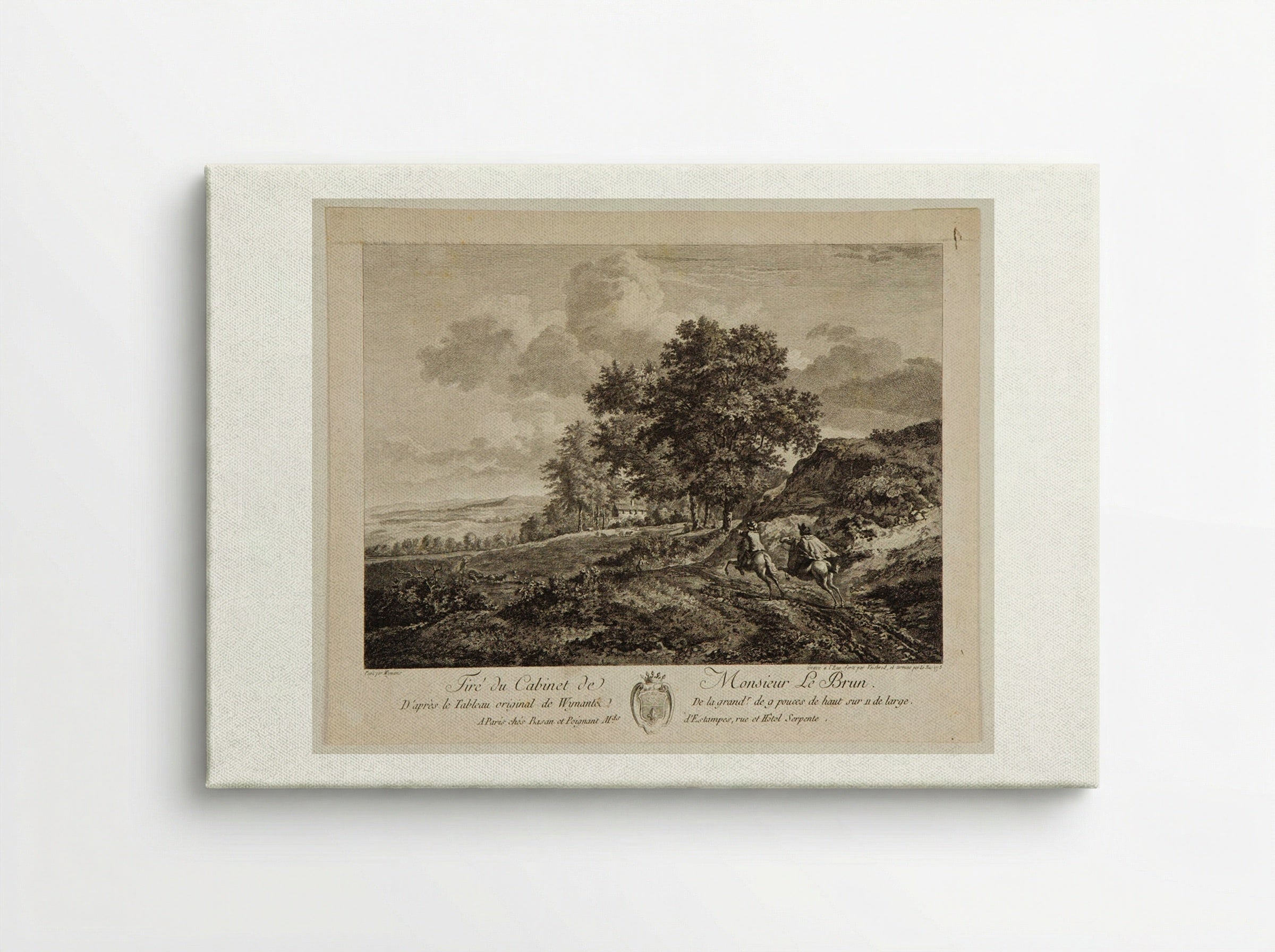 Landscape with Two Horsemen on a Road - Carl Wilhelm Weisbrod - Canvas