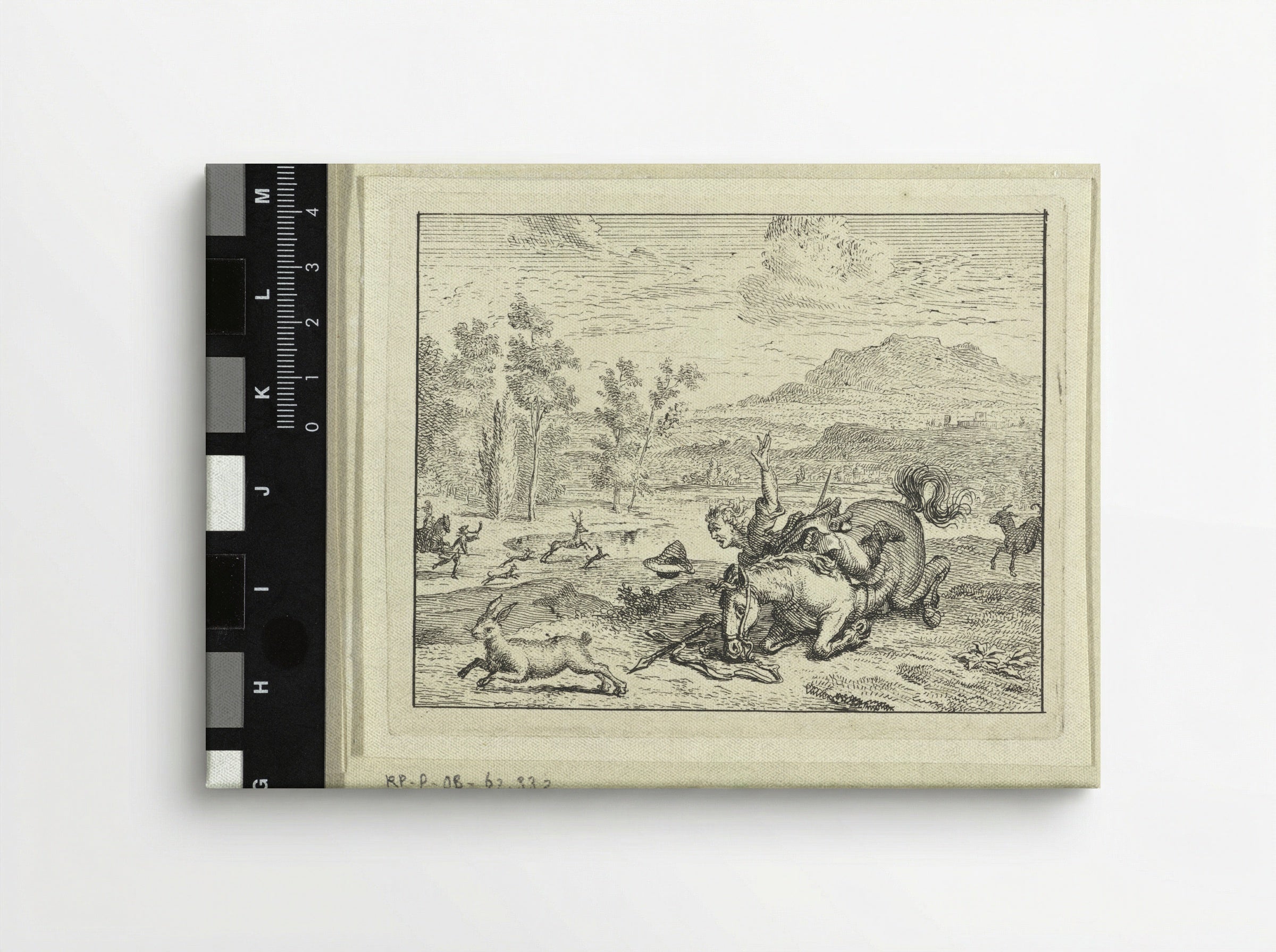Jager valt van zijn paard (Hunter Falling from his Horse) - Vincent Laurensz. van der Vinne (II) - Canvas