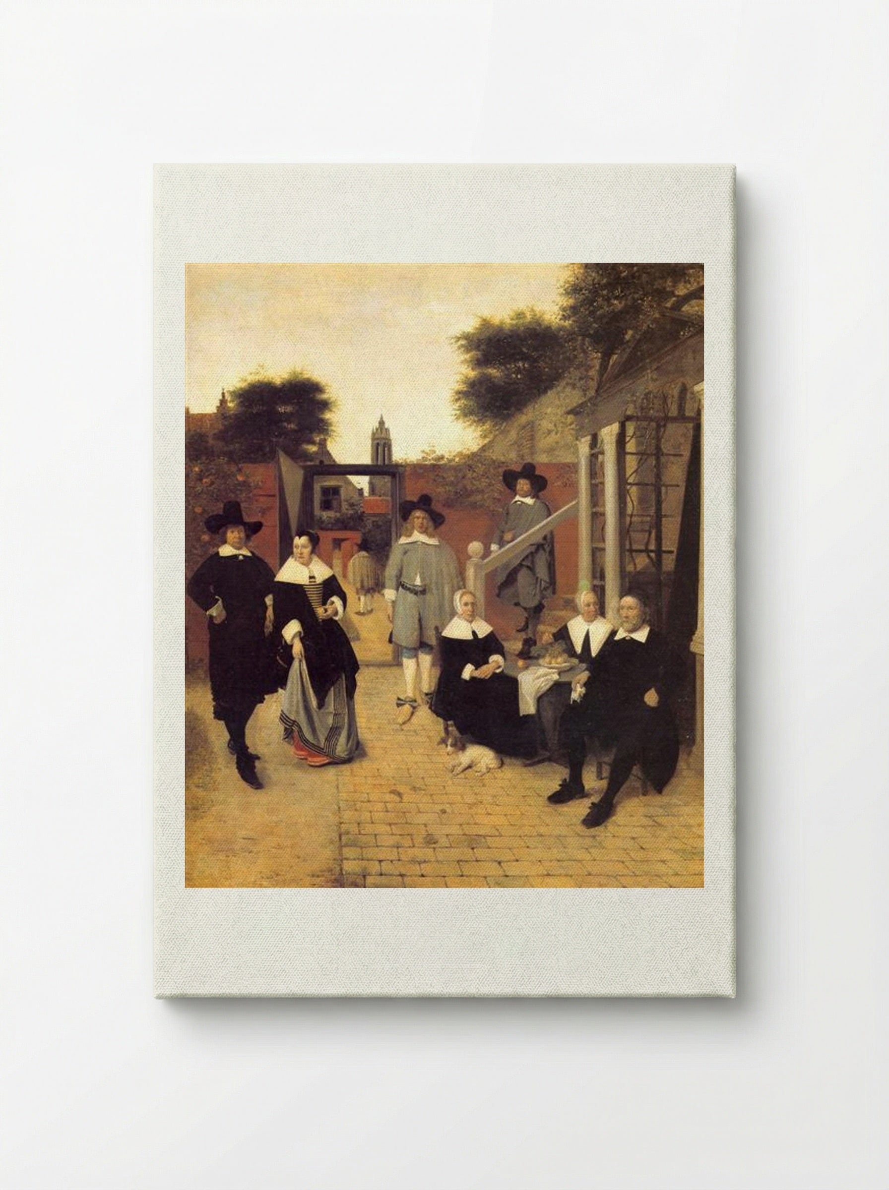 Portrait of a Family in a Courtyard - Pieter de Hooch - Canvas