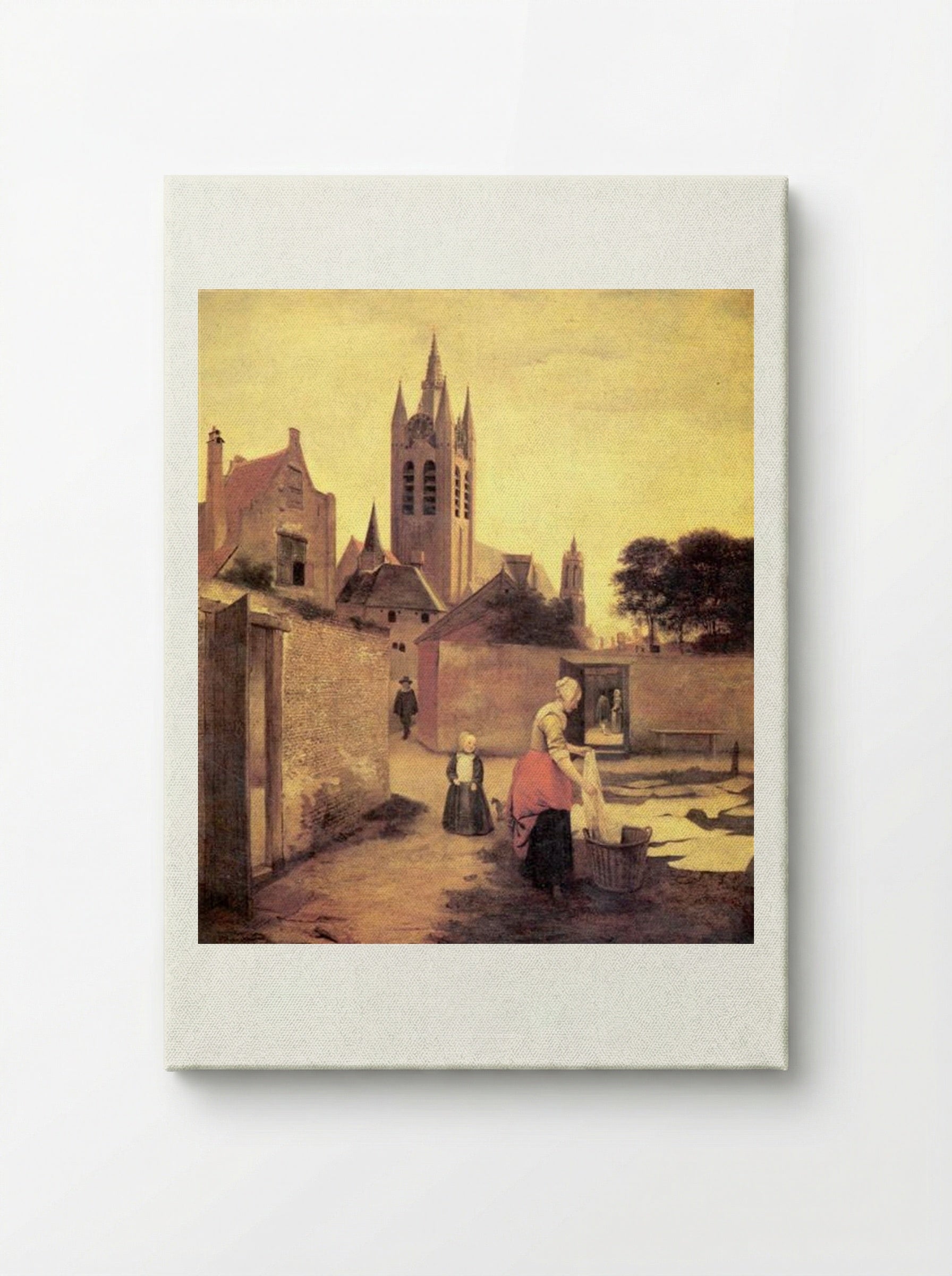 A Woman and a Child on a Bleichwiese - Pieter de Hooch - Canvas