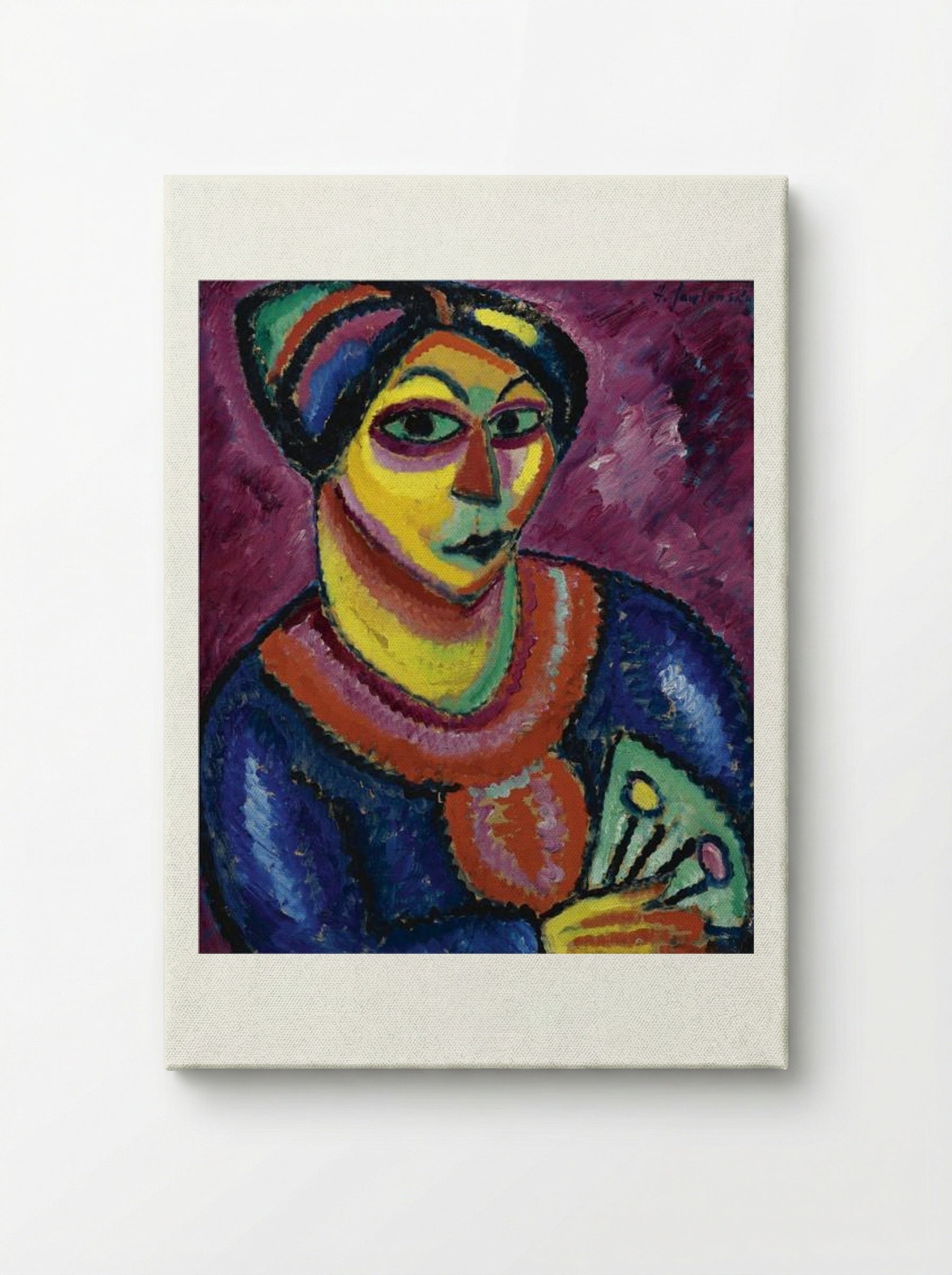 Woman with a Green Fan - Alexej von Jawlensky - Canvas