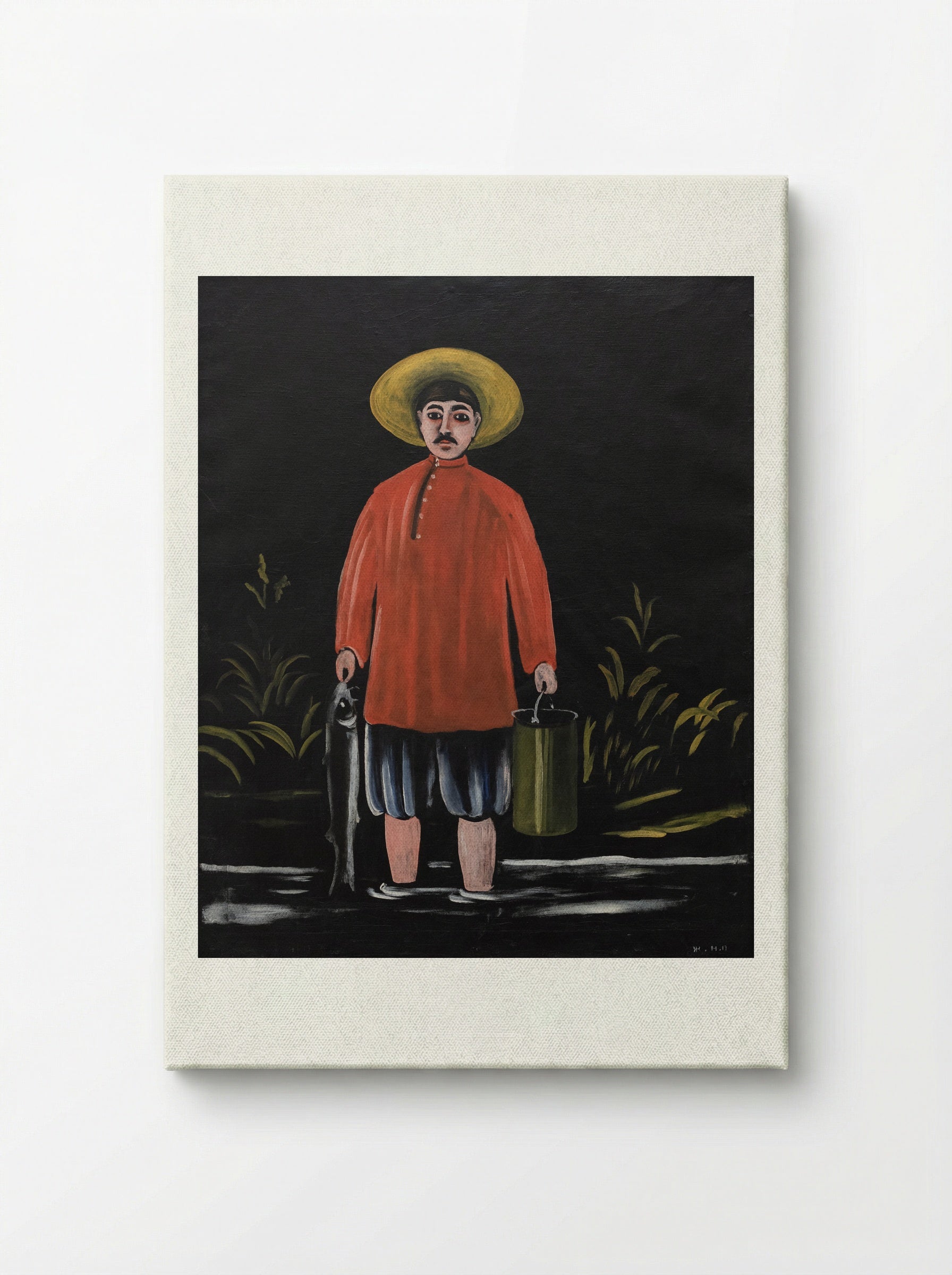 Fisherman in a Red Shirt - Niko Pirosmani - Canvas