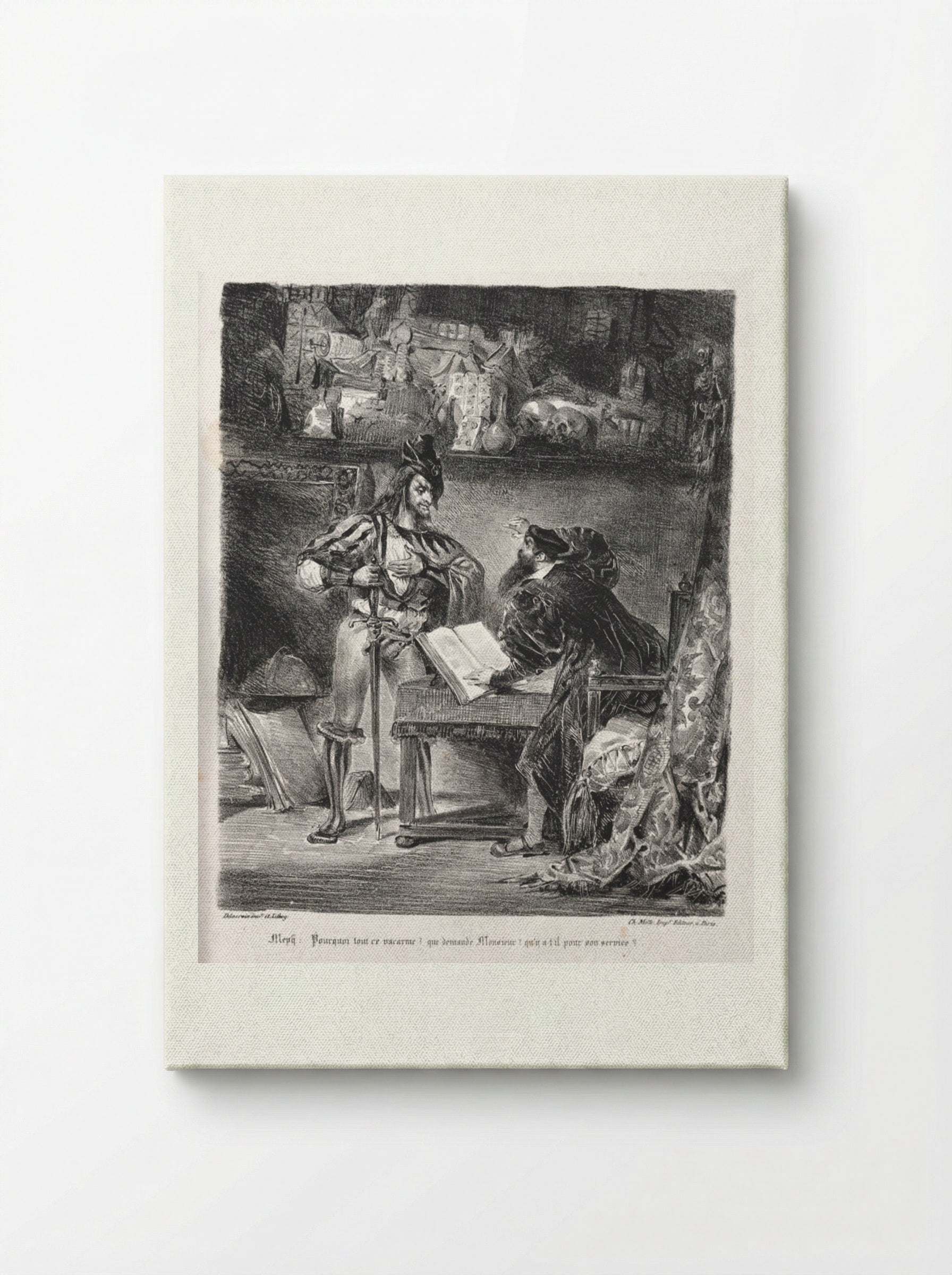 Méphistophélés visits Faust - Eugène Delacroix - Canvas