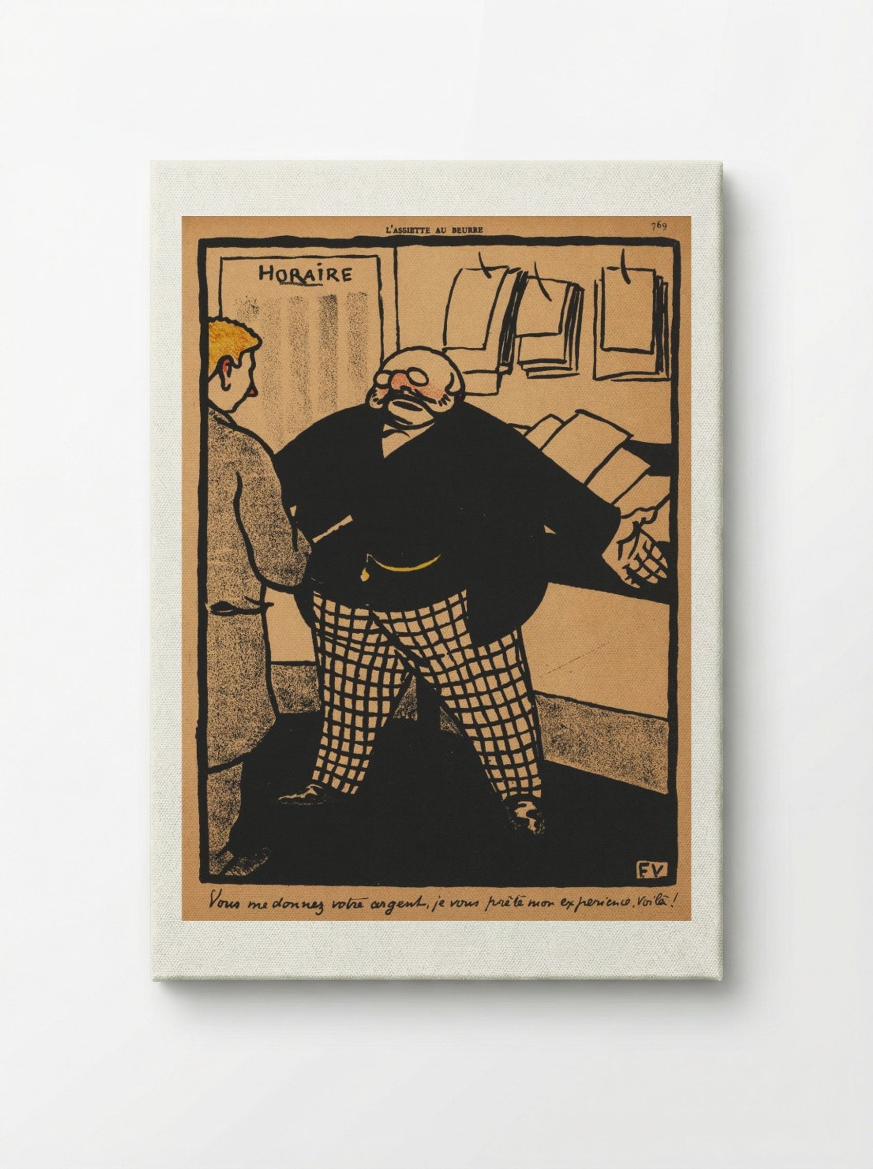 You give me your money, I lend you my experience - Félix Vallotton - Canvas