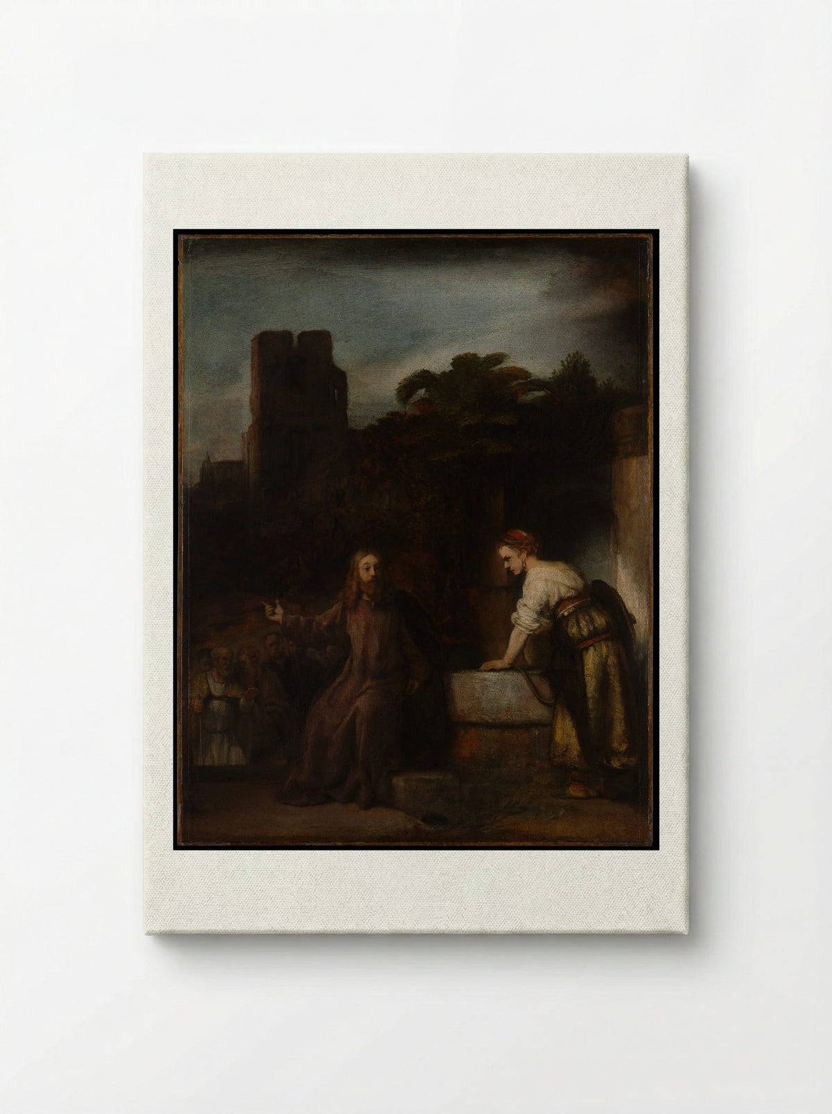Christ and the Woman of Samaria - Rembrandt van Rijn - Canvas