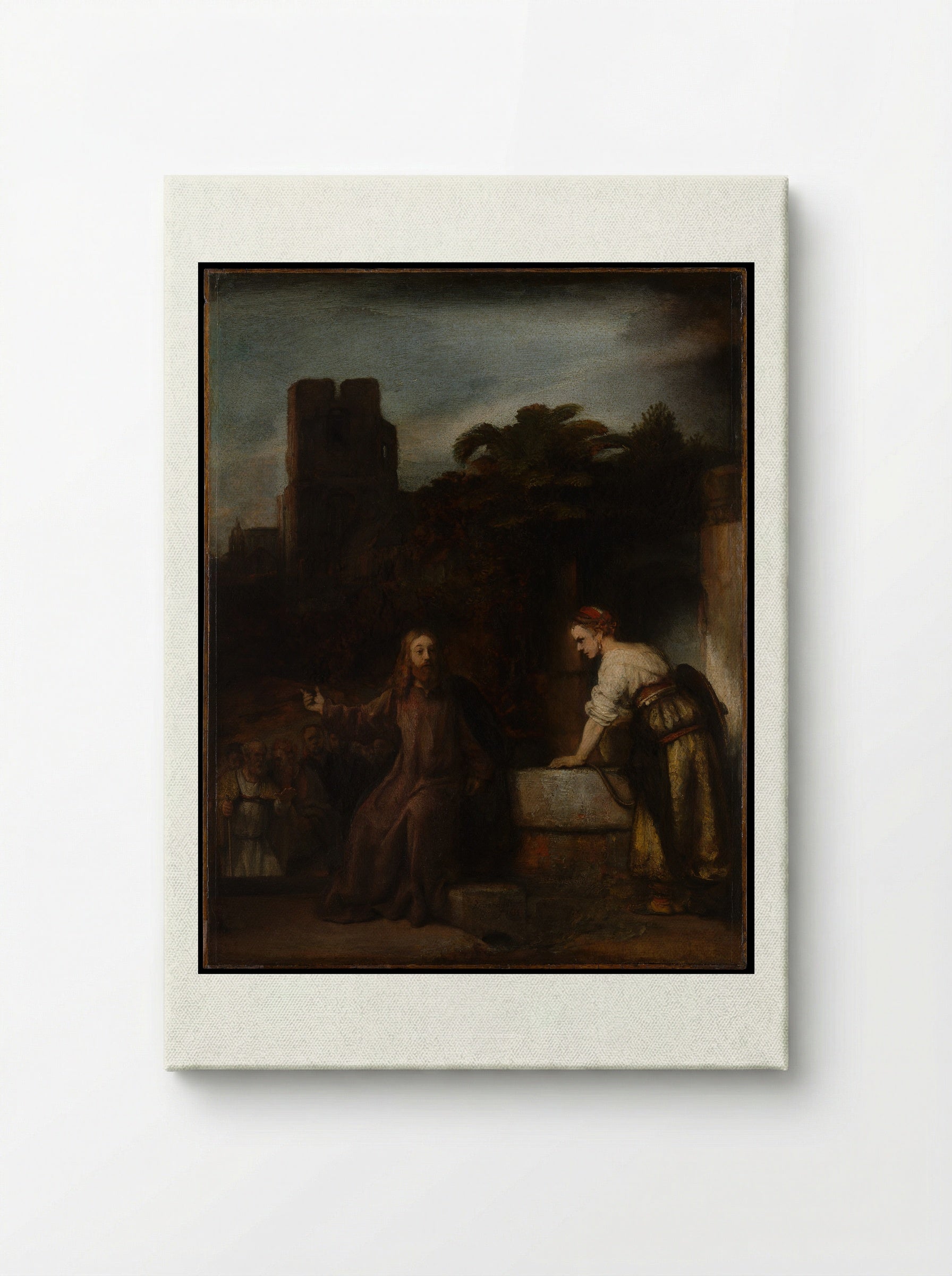 Christ and the Woman of Samaria - Rembrandt van Rijn - Canvas