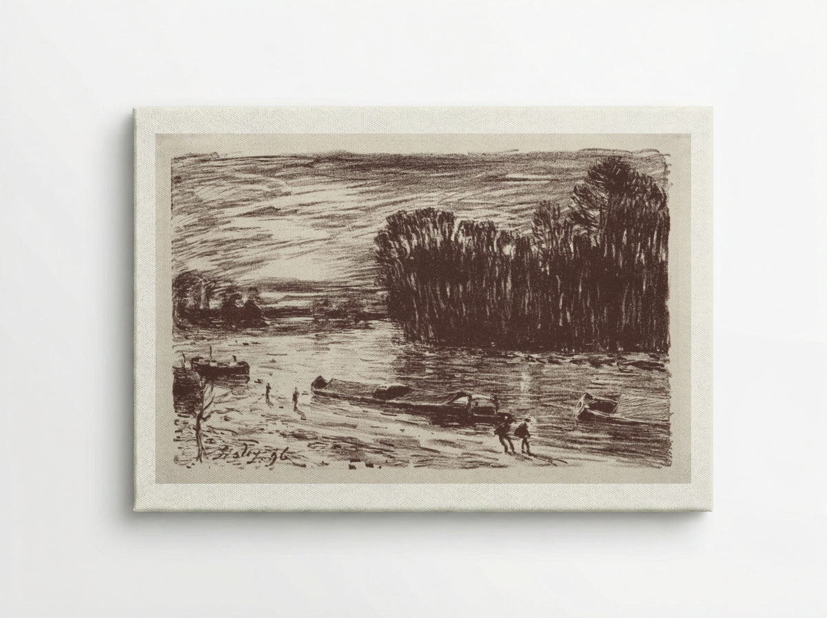 Bords du Loing, près Saint-Mammès - Alfred Sisley - Canvas