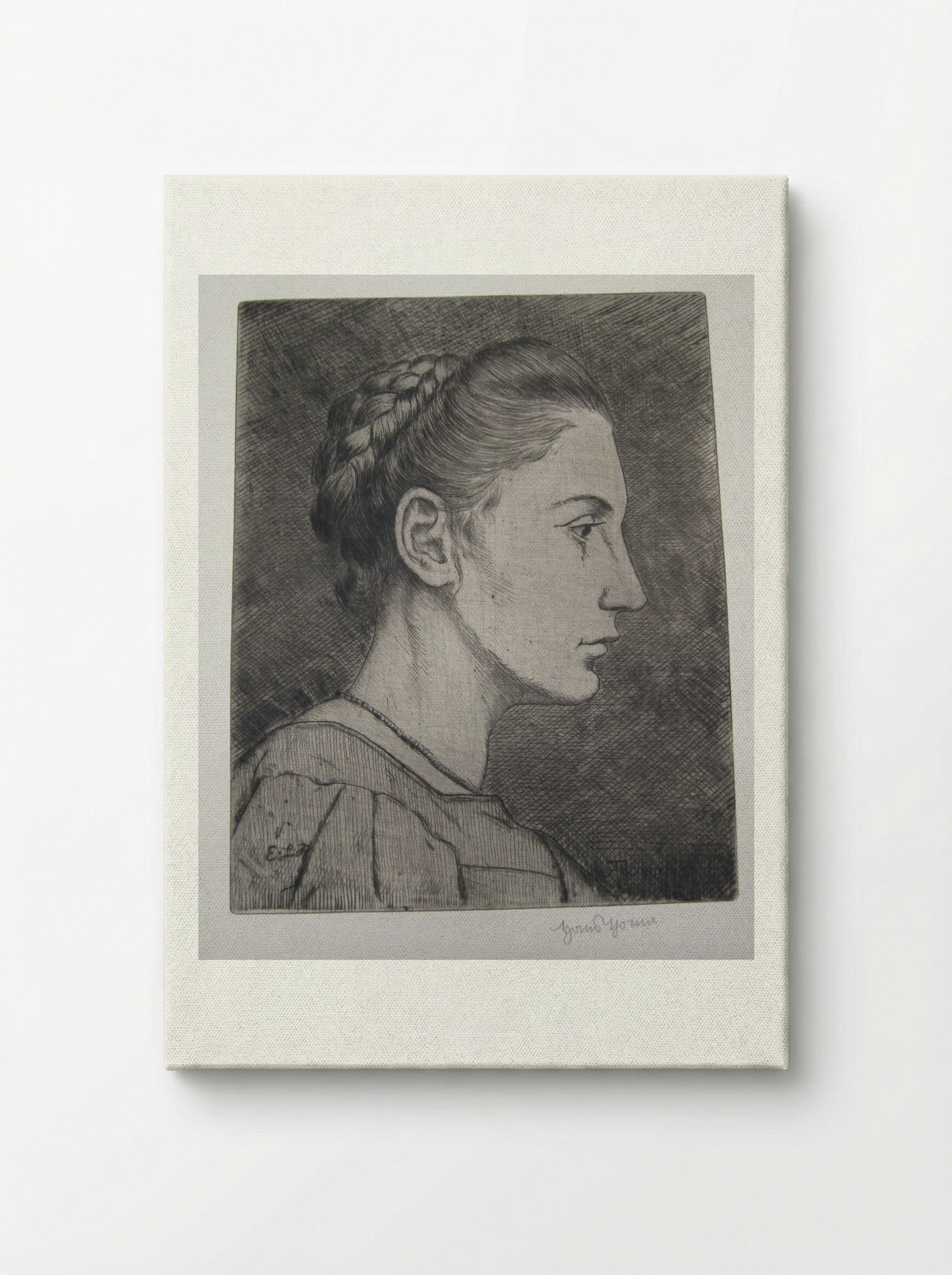 Head of a Girl I (Elisabeth La Roche) - Hans Thoma - Canvas