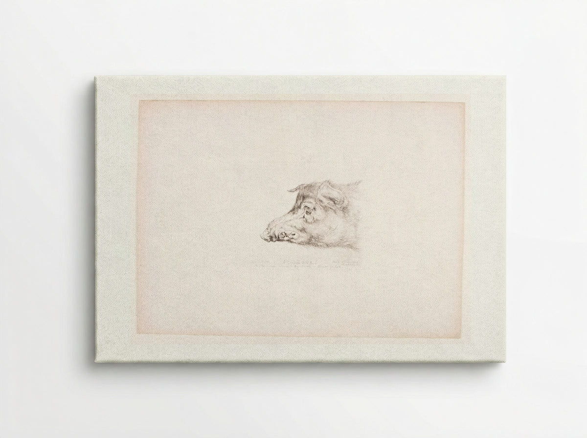 A German Wild Boar - John Frederick Lewis - Canvas