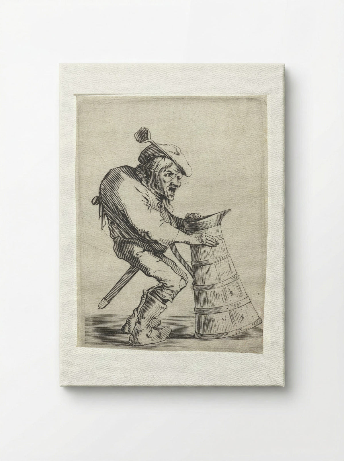 Gebochelde man met schenkkan - Cornelis Saftleven - Canvas