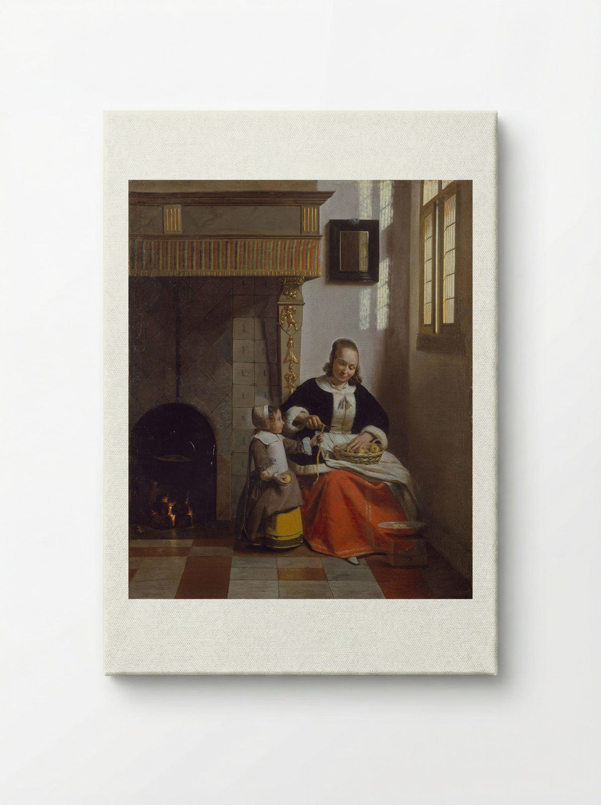 A Woman Peeling Apples - Pieter de Hooch - Canvas