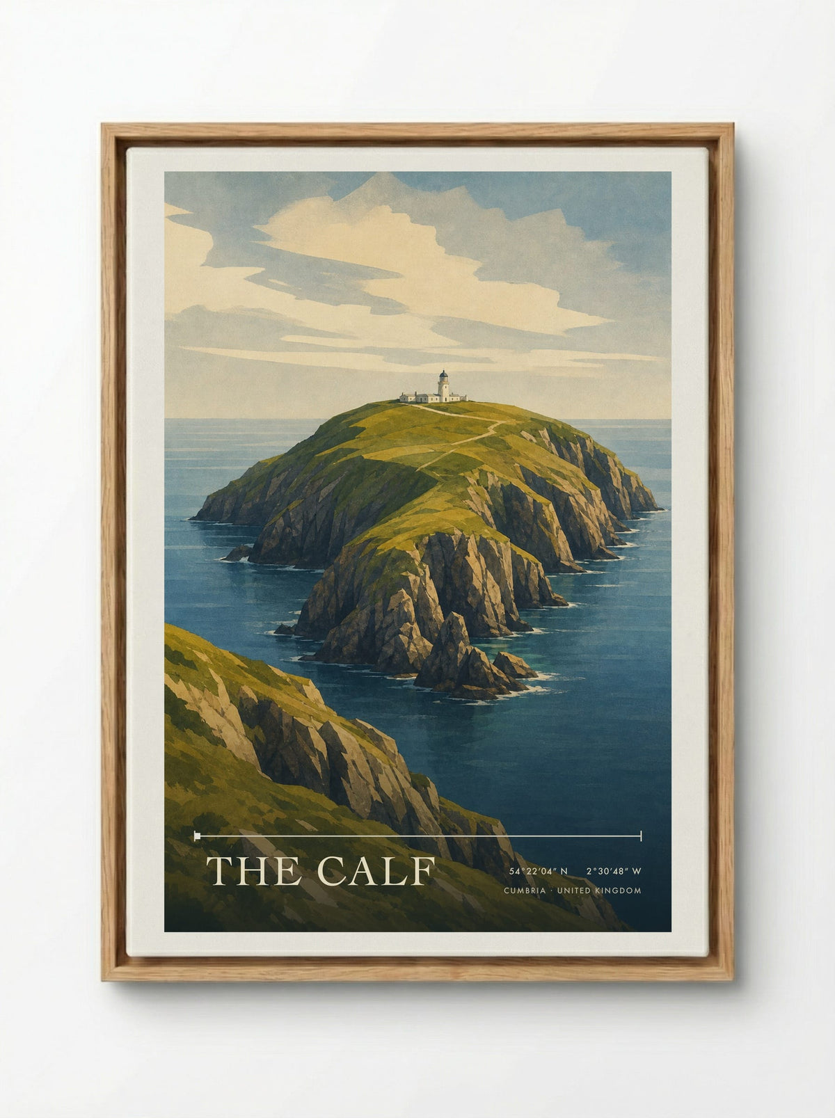 The Calf Cumbria United Kingdom Travel Poster - Framed Canvas Wood