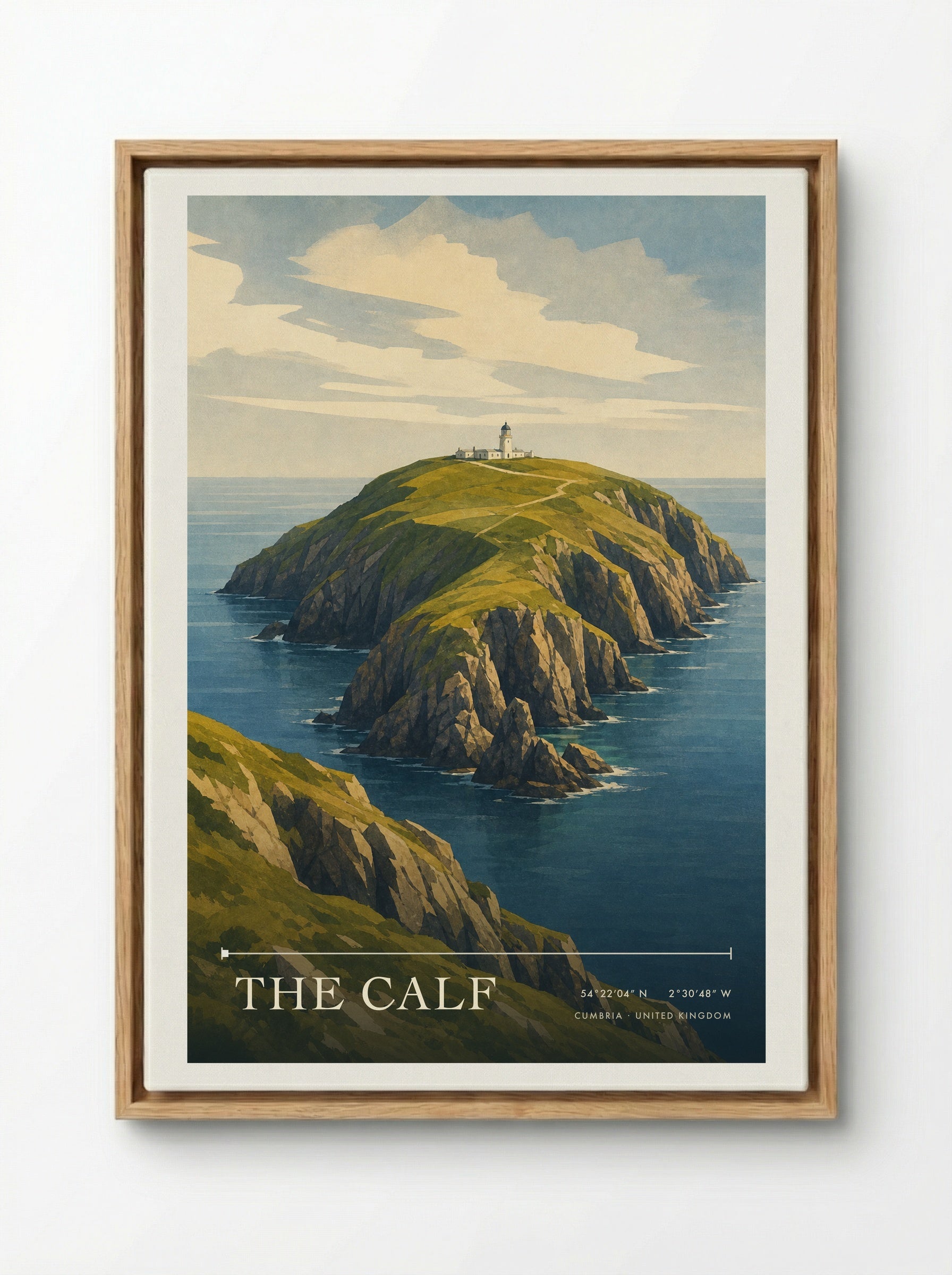 The Calf Cumbria United Kingdom Travel Poster - Framed Canvas Wood