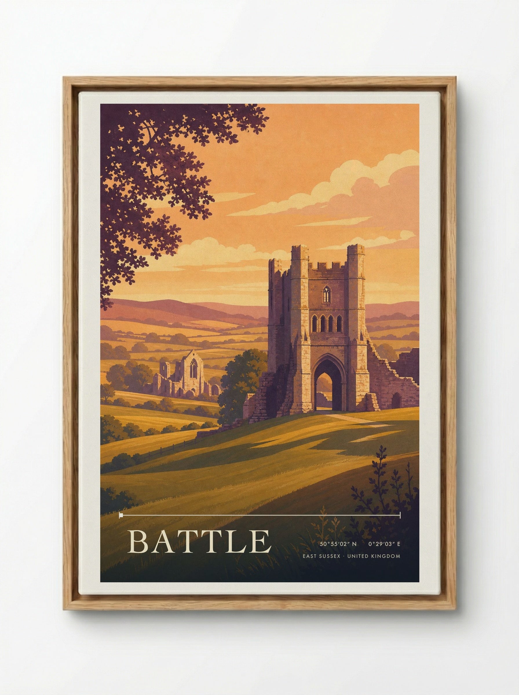 Battle East Sussex United Kingdom Travel Poster - Framed Canvas Wood