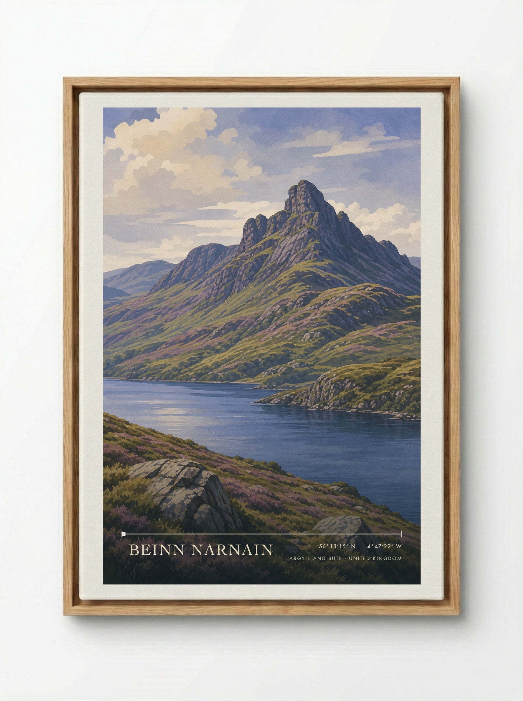 Beinn Narnain Argyll and Bute United Kingdom Travel Poster - Framed Canvas Wood