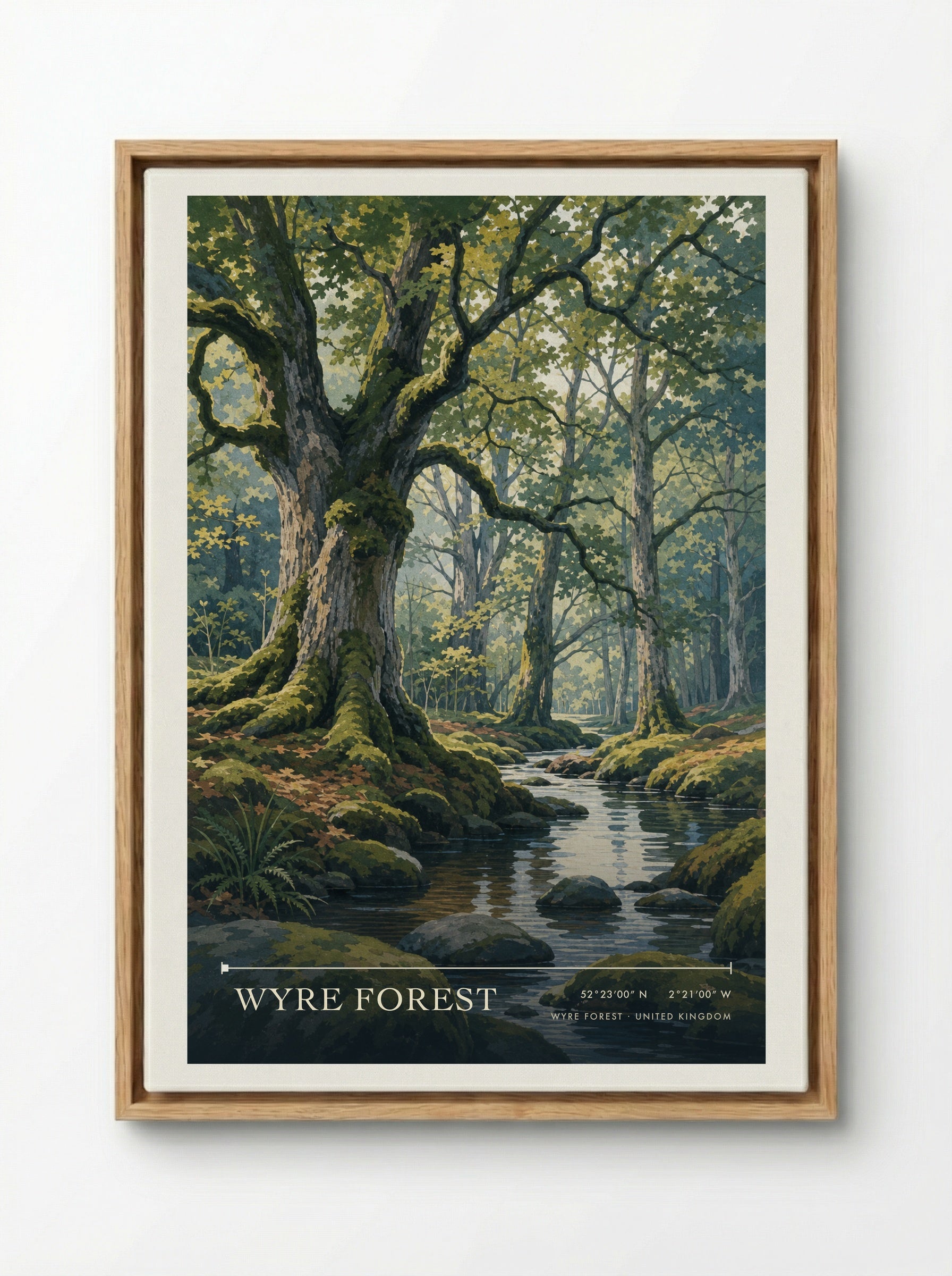 Wyre Forest United Kingdom Travel Poster - Framed Canvas Wood