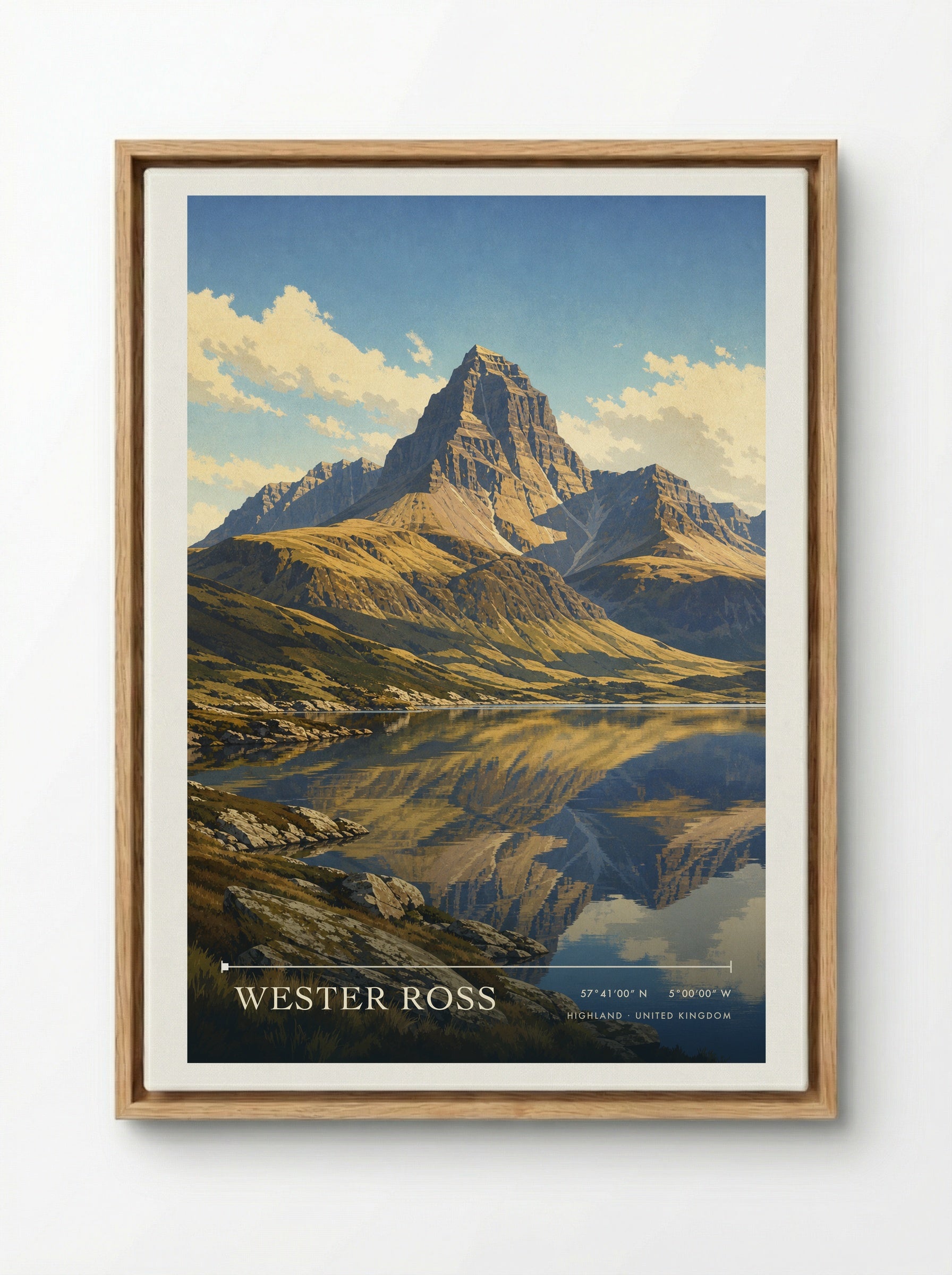 Wester Ross Highland United Kingdom Travel Poster - Framed Canvas Wood