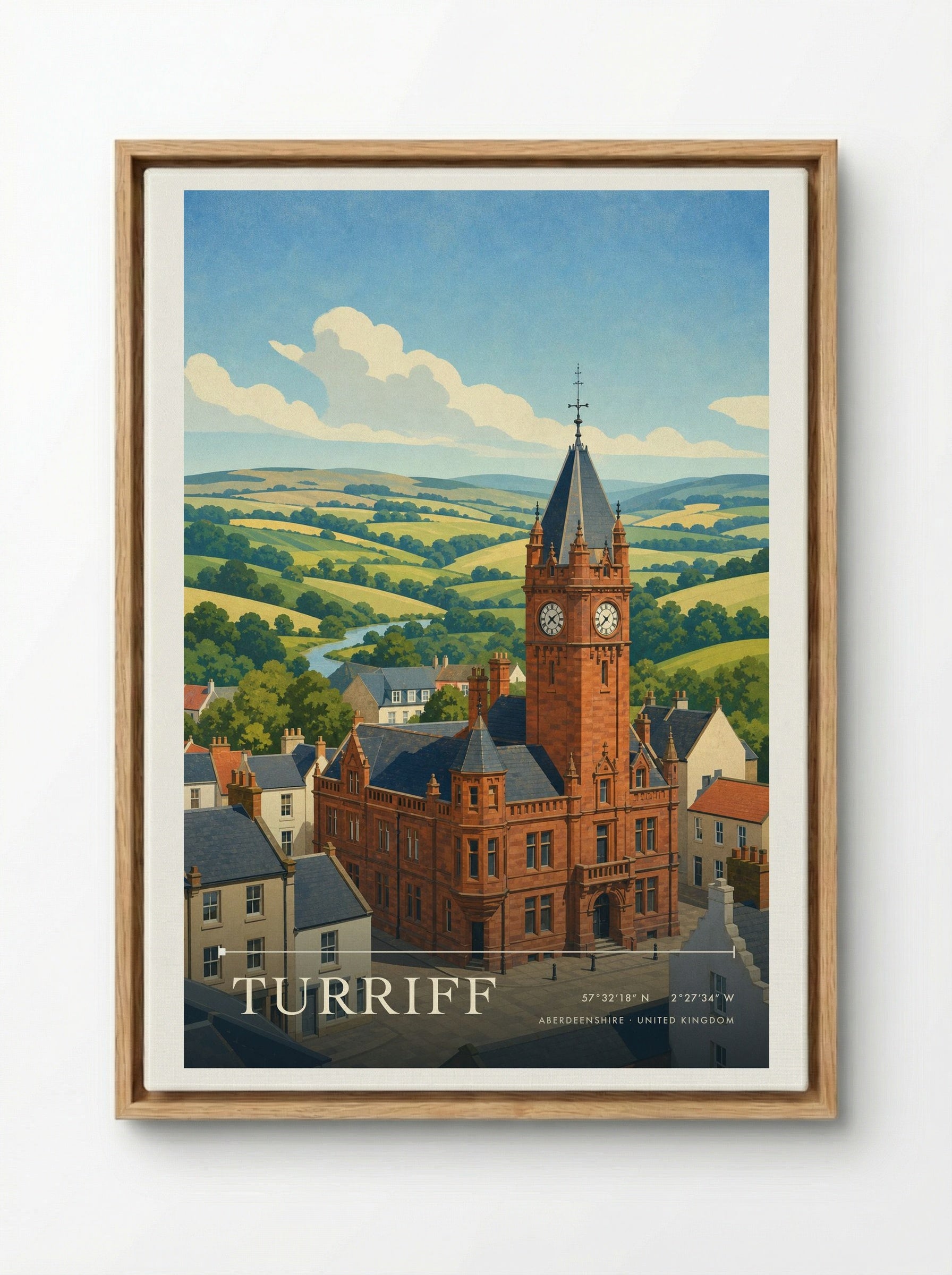 Turriff Aberdeenshire United Kingdom Travel Poster - Framed Canvas Wood