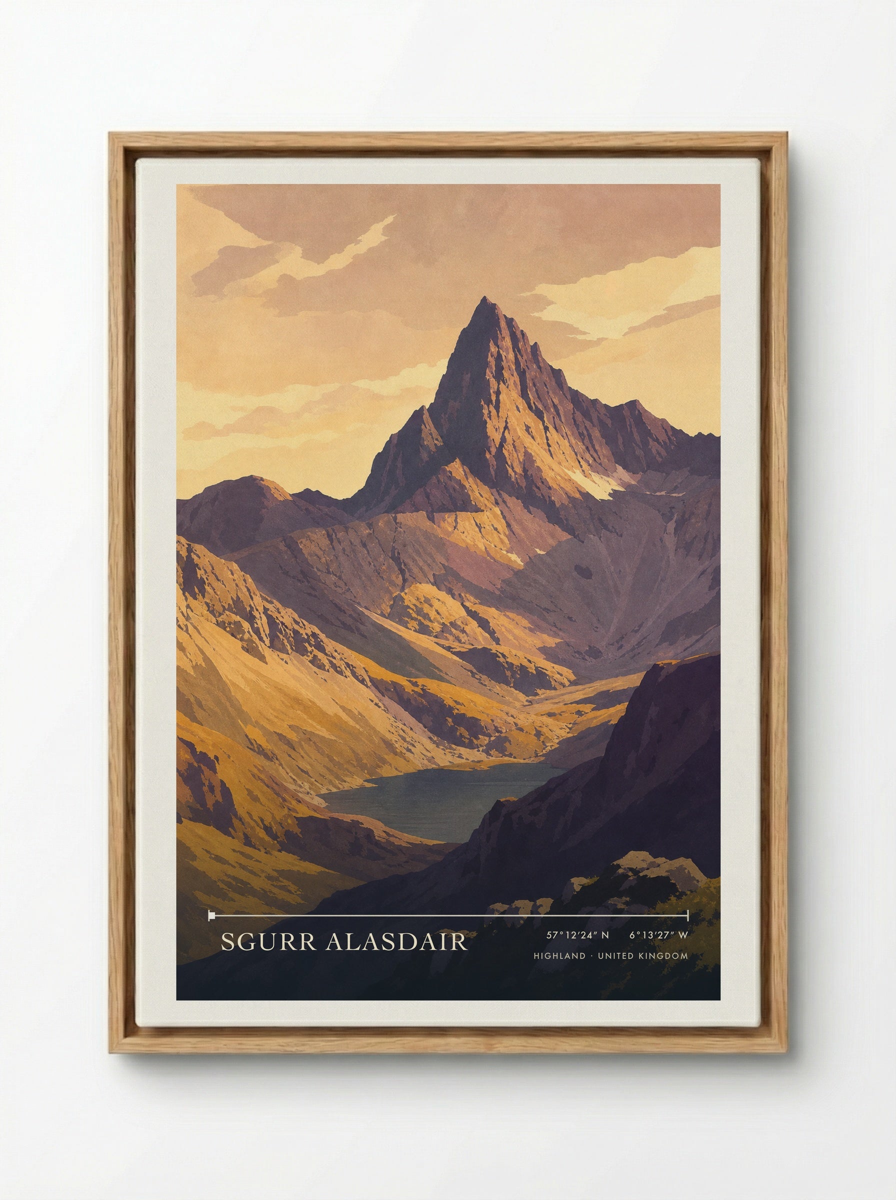 Sgurr Alasdair Highland United Kingdom Travel Poster - Framed Canvas Wood