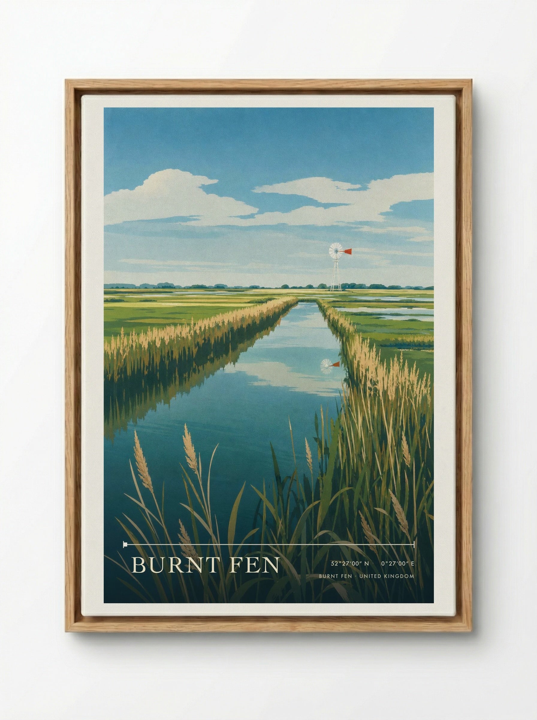 Burnt Fen United Kingdom Travel Poster - Framed Canvas Wood