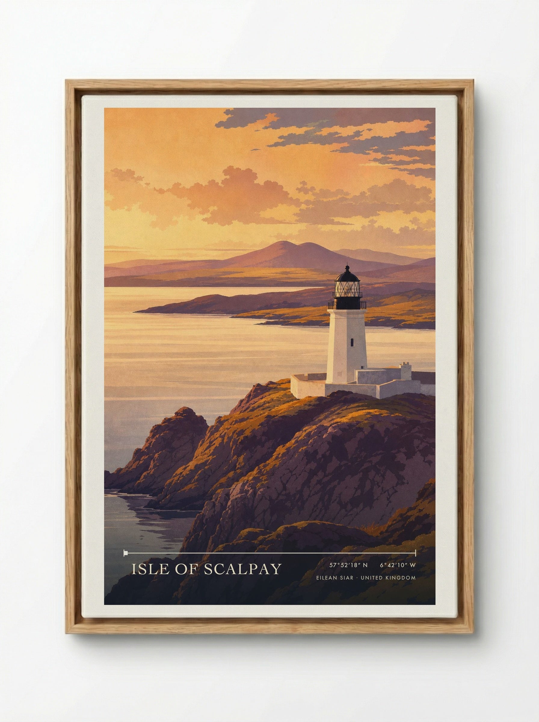 Isle of Scalpay Eilean Siar United Kingdom Travel Poster - Framed Canvas Wood