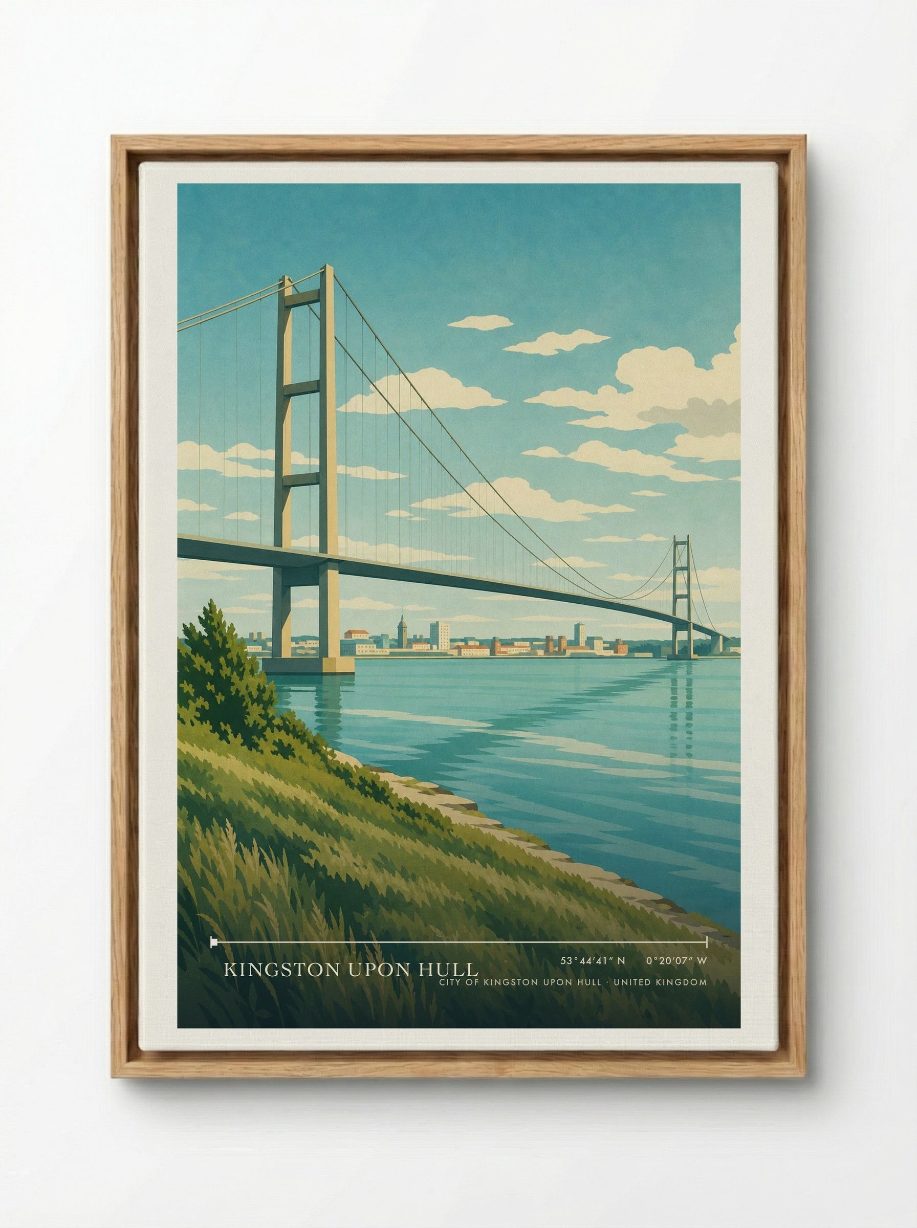 Kingston upon Hull City of Kingston upon Hull United Kingdom Travel Poster - Framed Canvas Wood