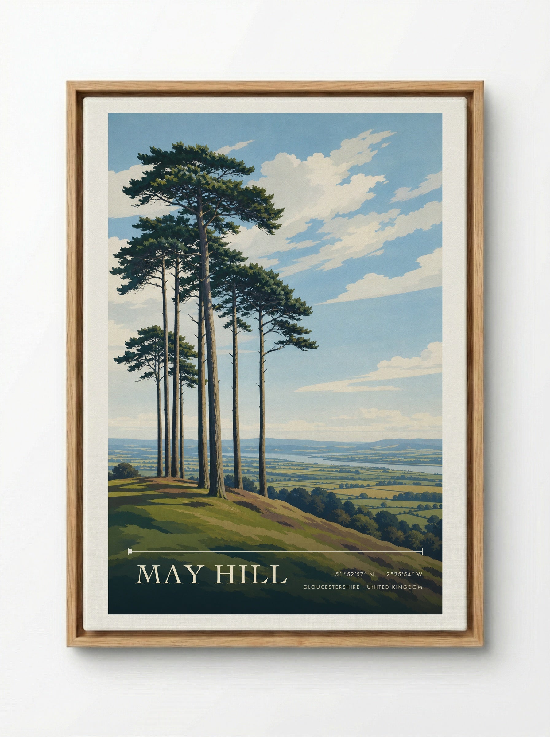 May Hill Gloucestershire United Kingdom Travel Poster - Framed Canvas Wood