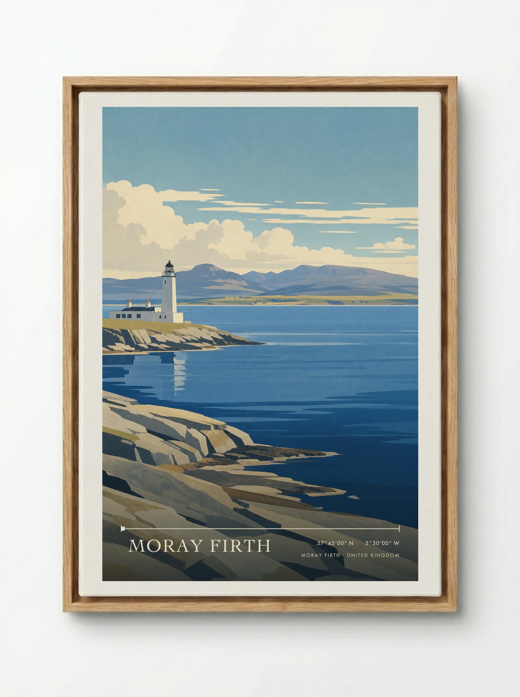 Moray Firth United Kingdom Travel Poster - Framed Canvas Wood